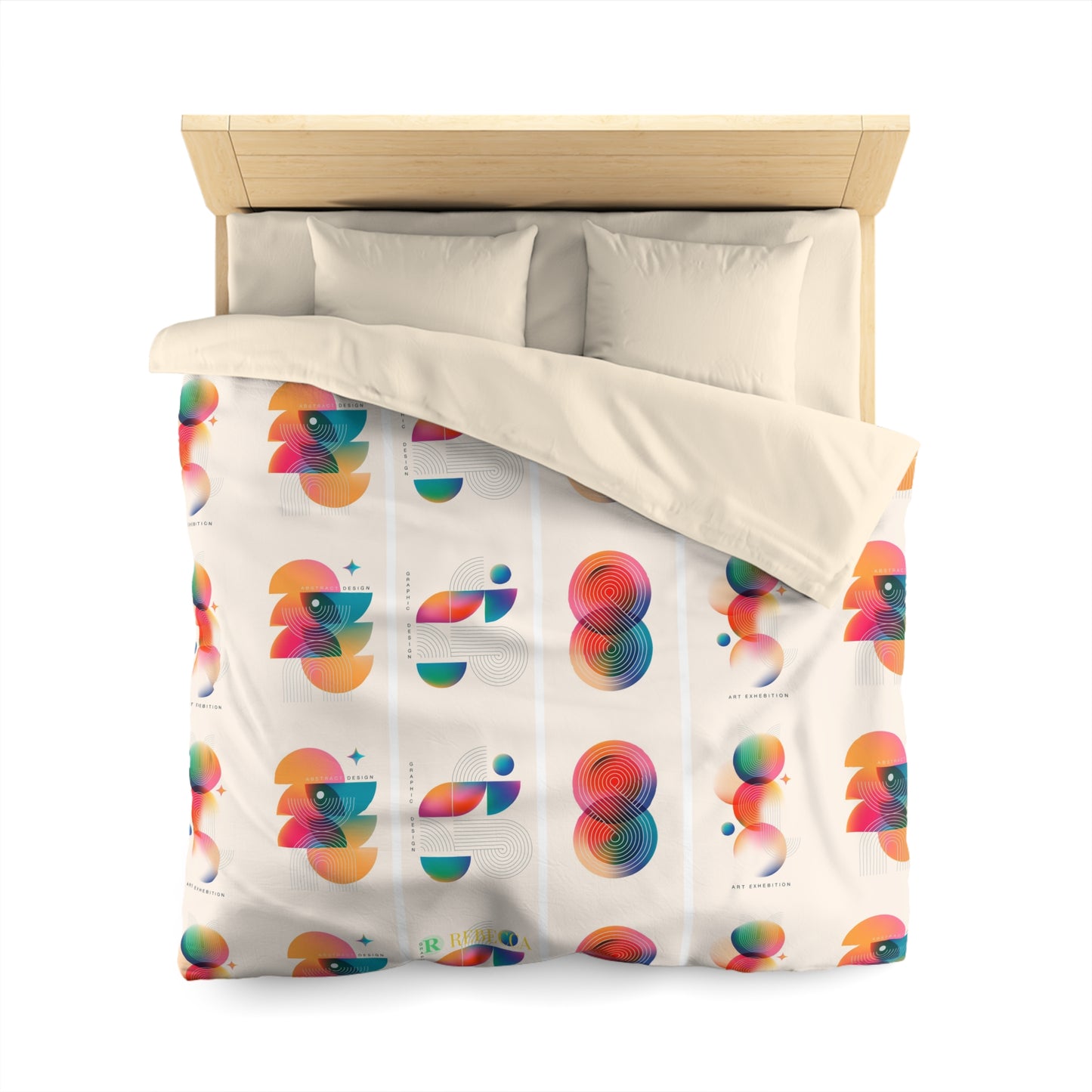 Abstract Colorful Shapes Duvet Cover — Modern Geometric Bedding