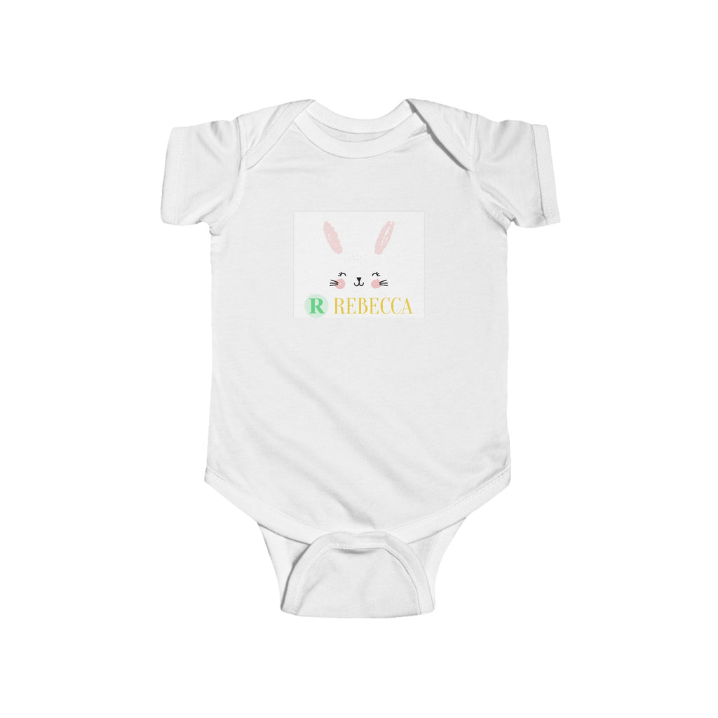 Personalized Baby Bodysuit — Pastel Bunny Name Onesie (custom name)