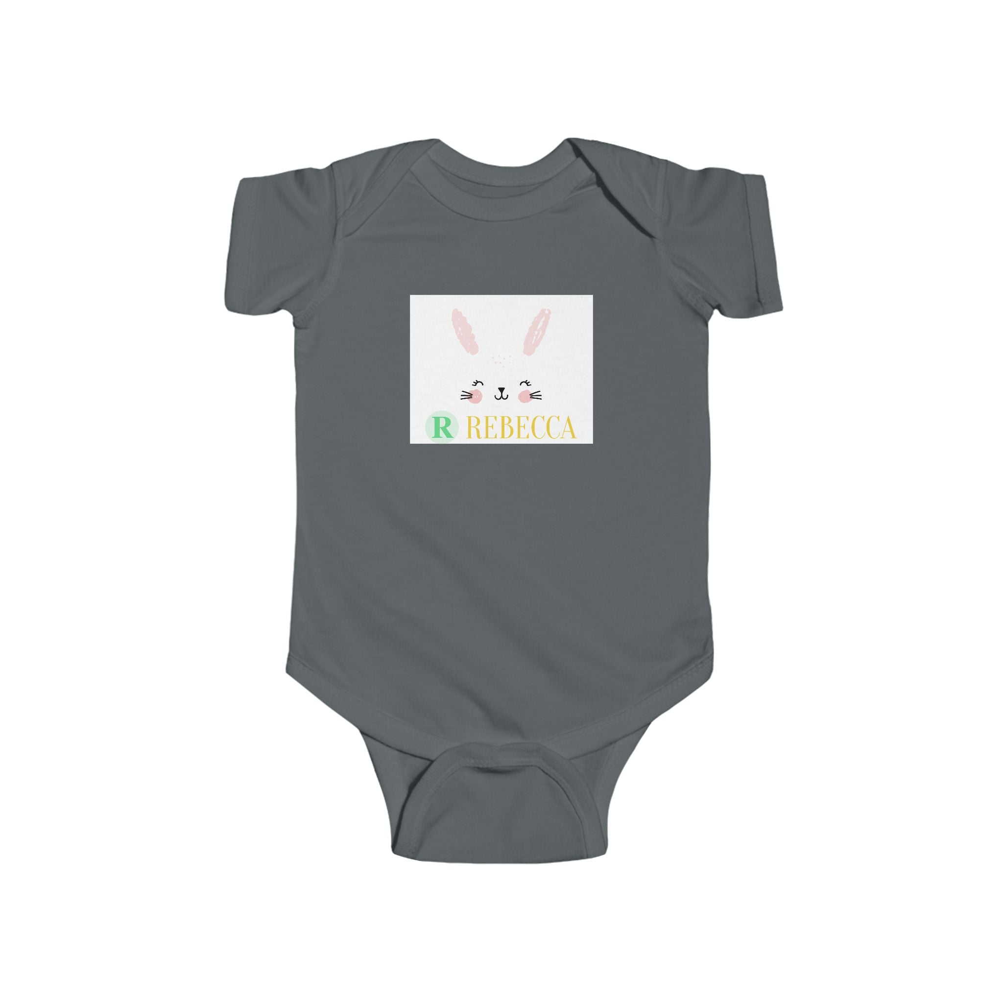 Personalized Baby Bodysuit — Pastel Bunny Name Onesie (custom name)