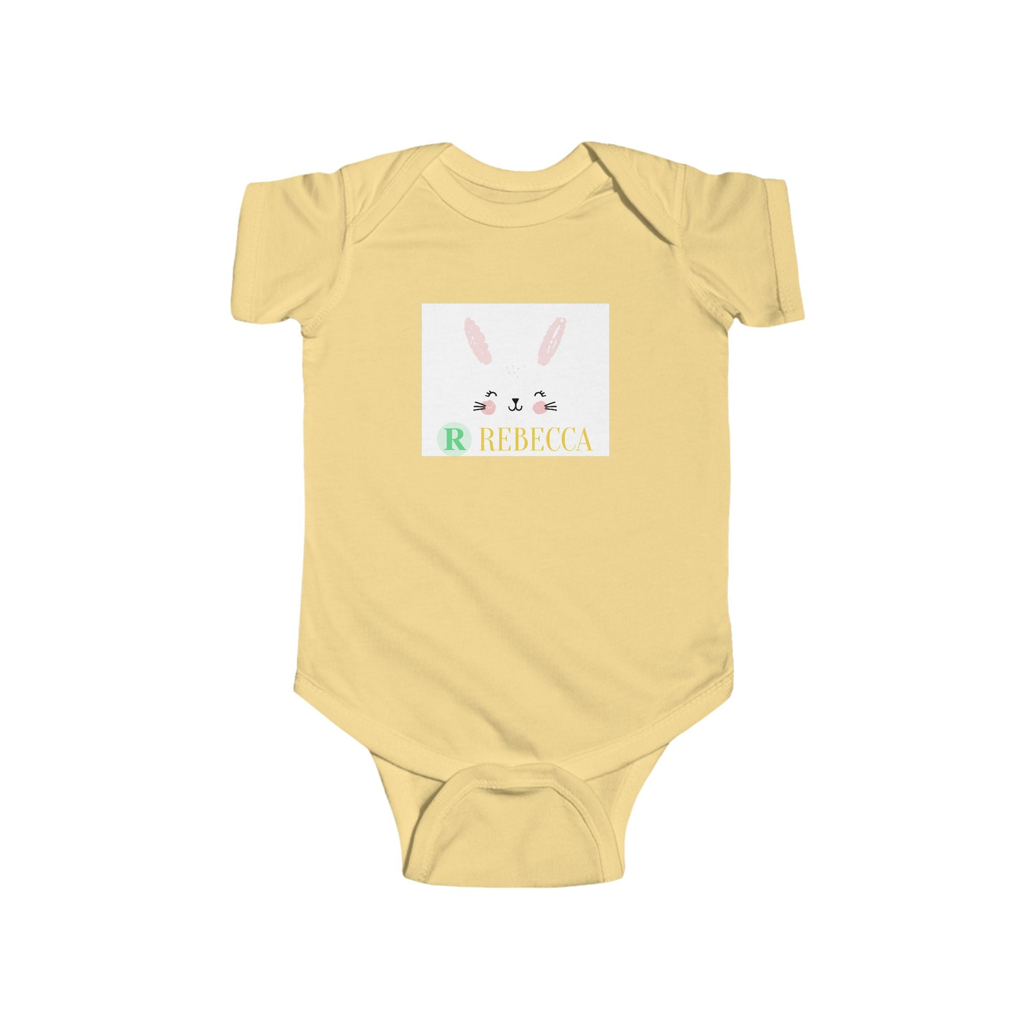 Personalized Baby Bodysuit — Pastel Bunny Name Onesie (custom name)