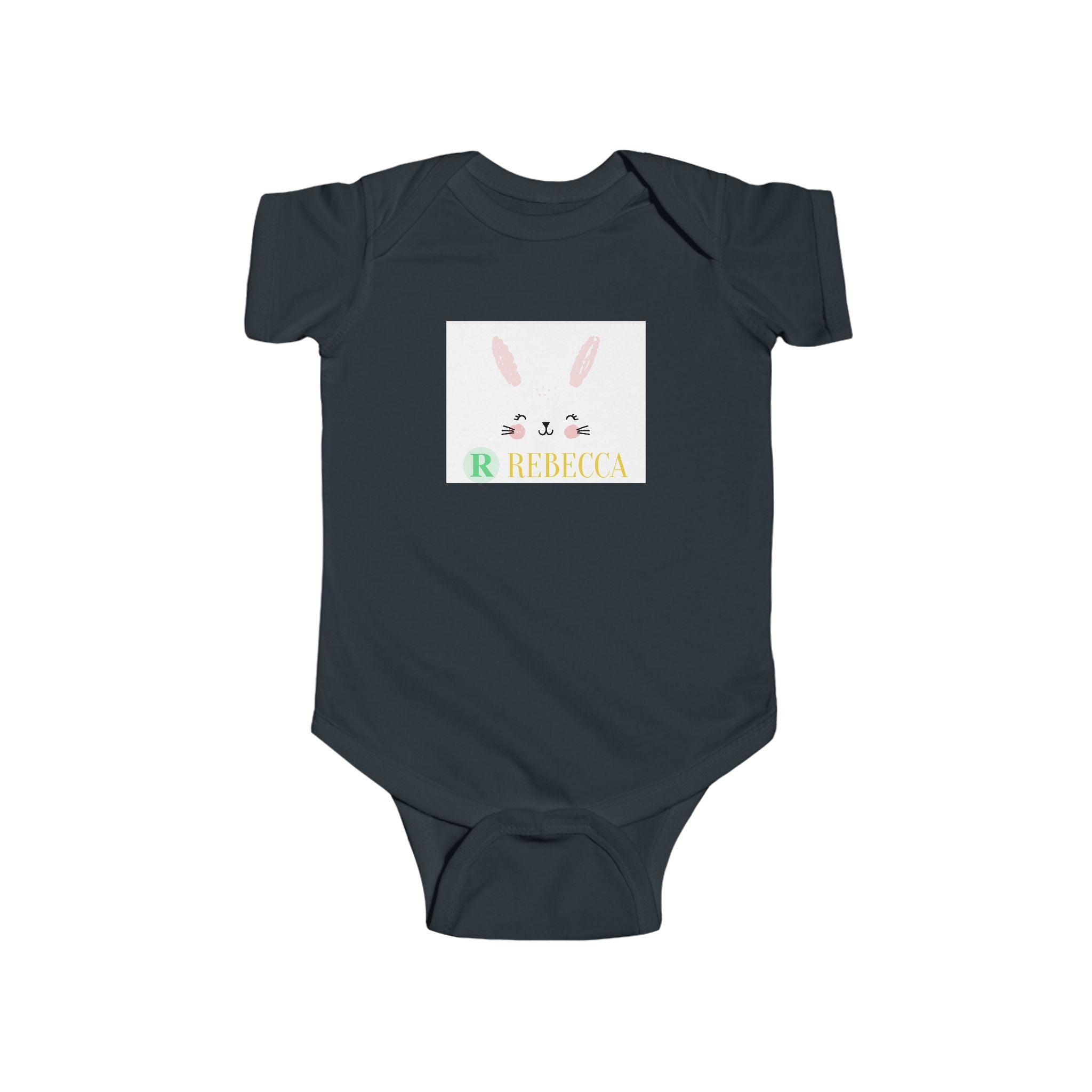 Personalized Baby Bodysuit — Pastel Bunny Name Onesie (custom name)