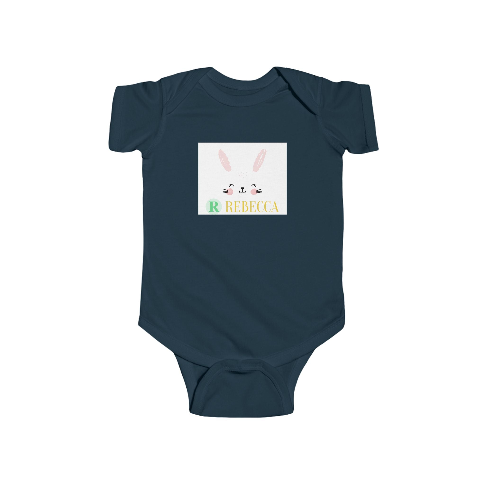 Personalized Baby Bodysuit — Pastel Bunny Name Onesie (custom name)