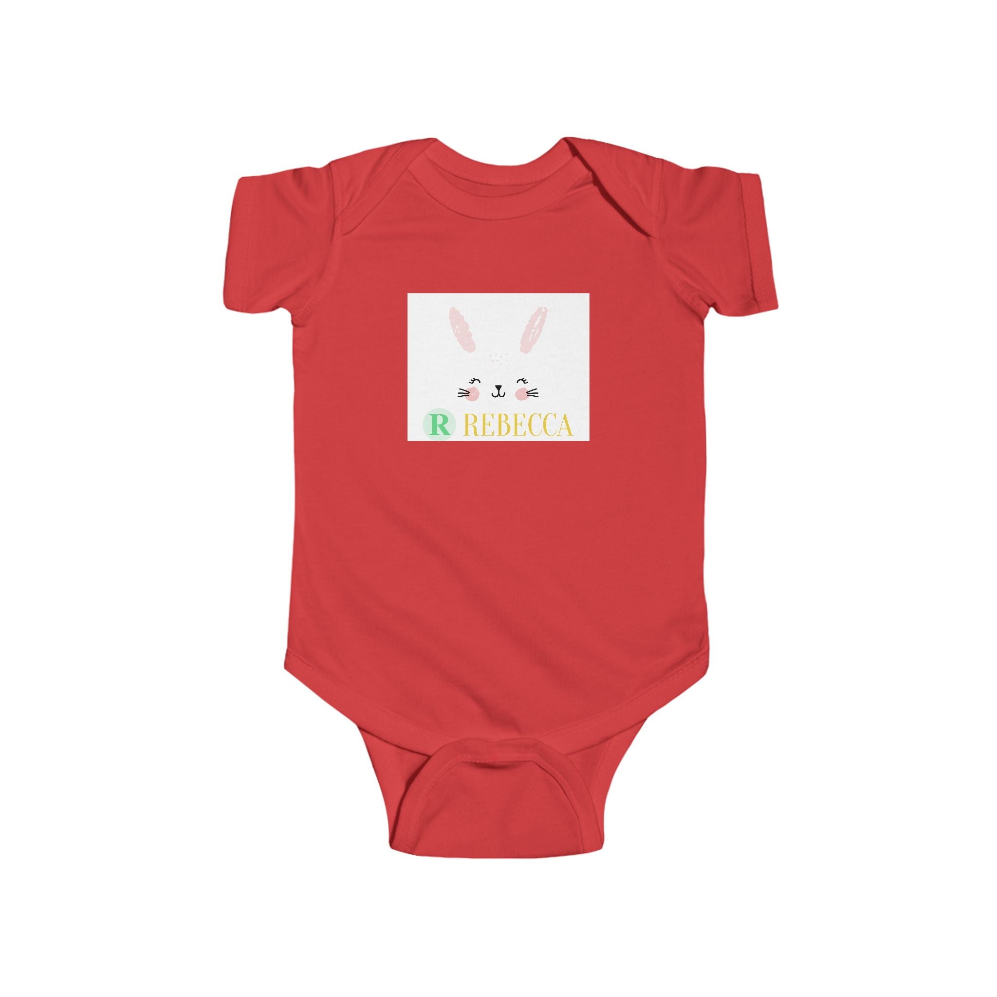 Personalized Baby Bodysuit — Pastel Bunny Name Onesie (custom name)