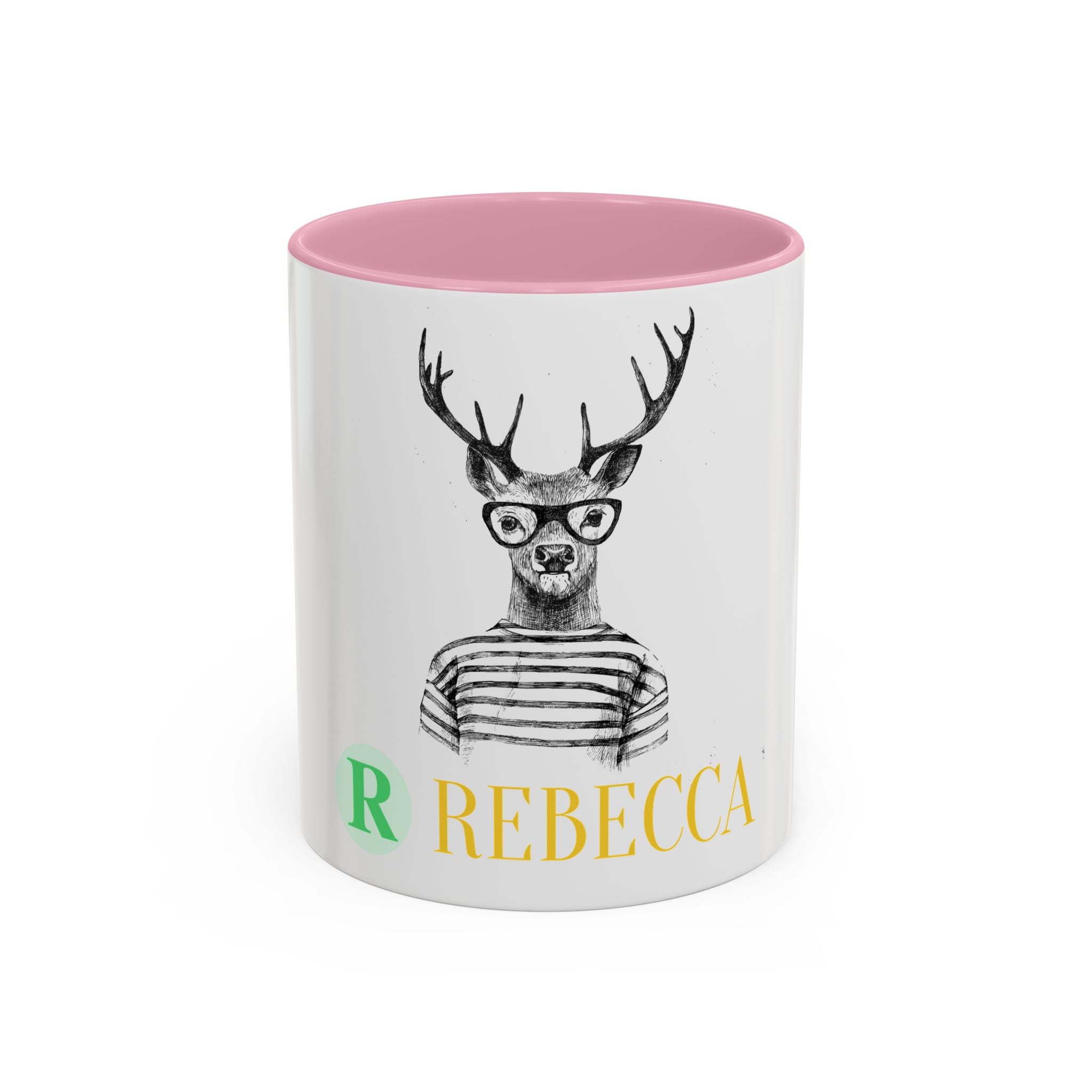 Personalized Deer Head Mug — Custom Name Colorful Ceramic Coffee Cup (11oz/15oz)