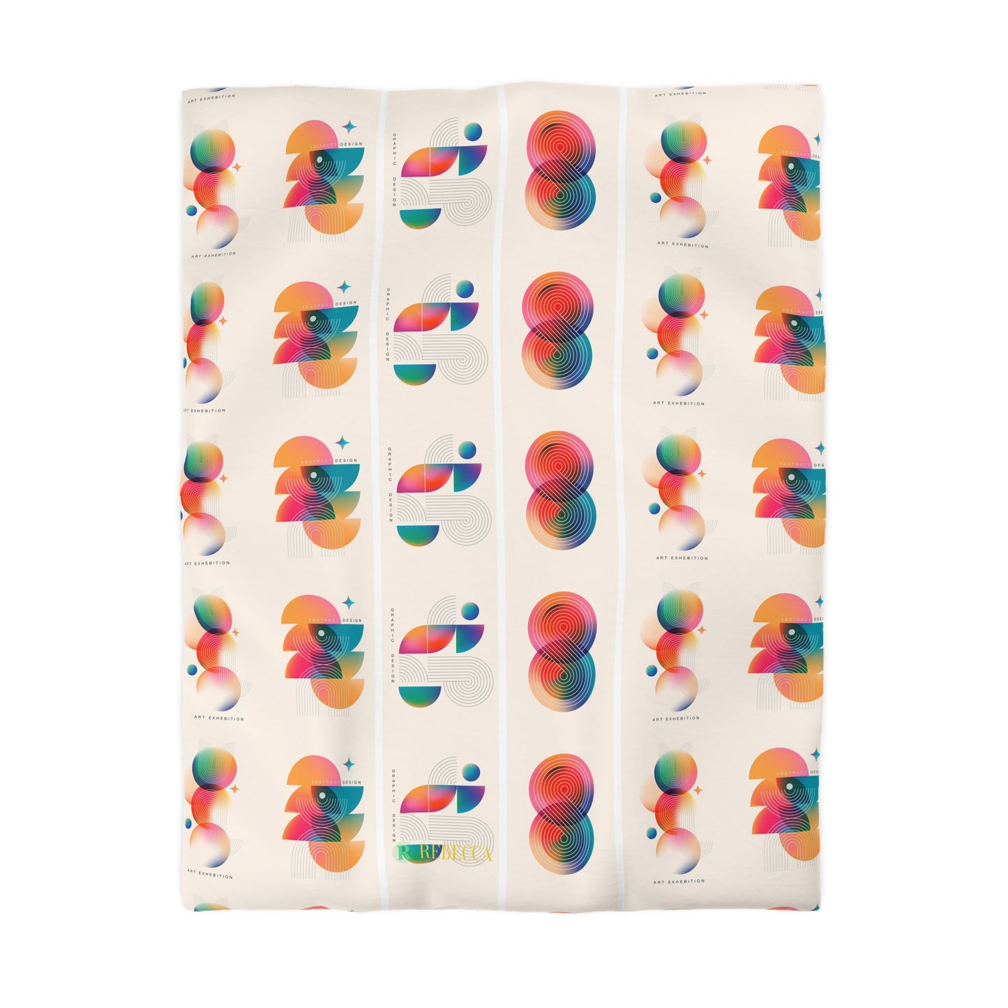 Abstract Colorful Shapes Duvet Cover — Modern Geometric Bedding