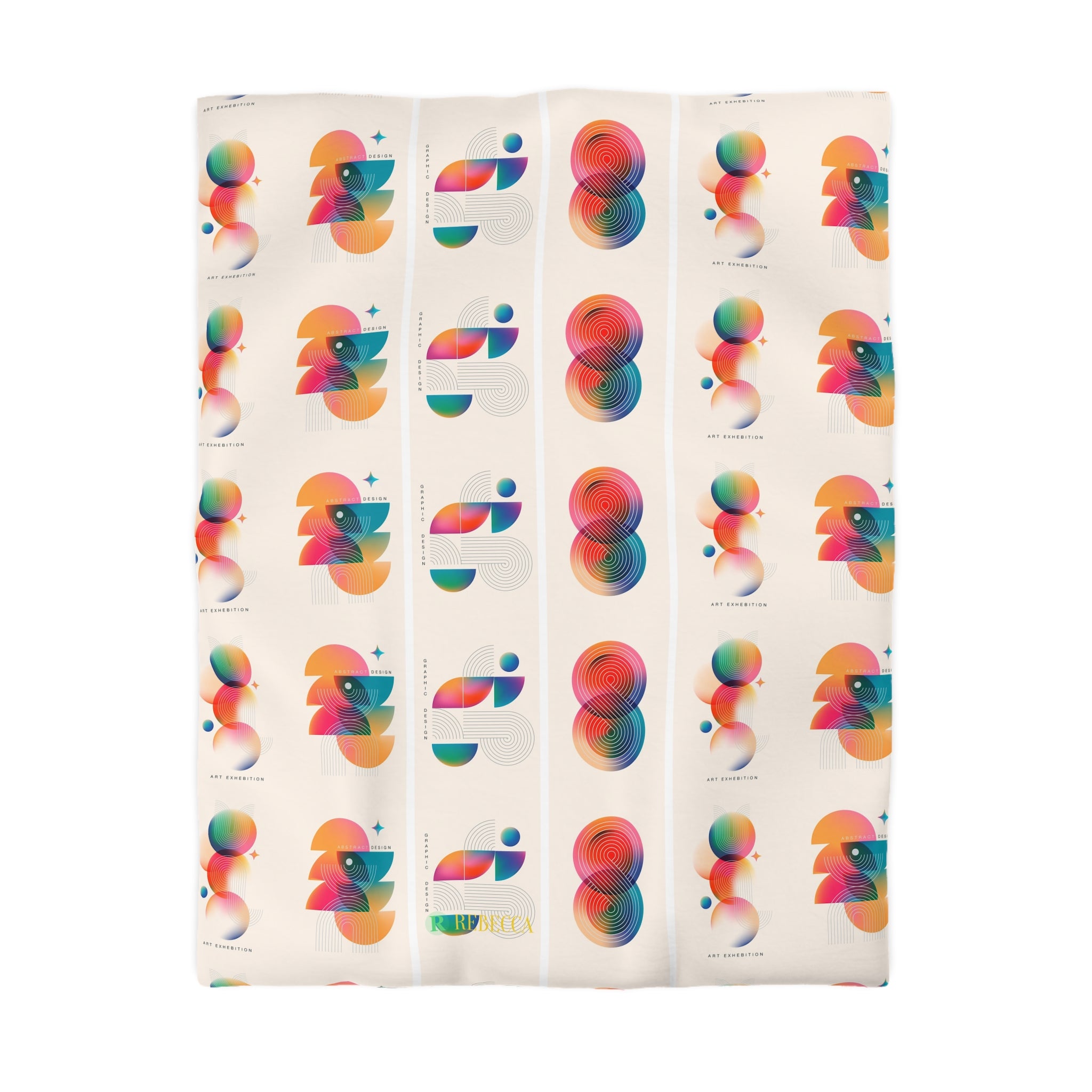 Abstract Colorful Shapes Duvet Cover — Modern Geometric Bedding