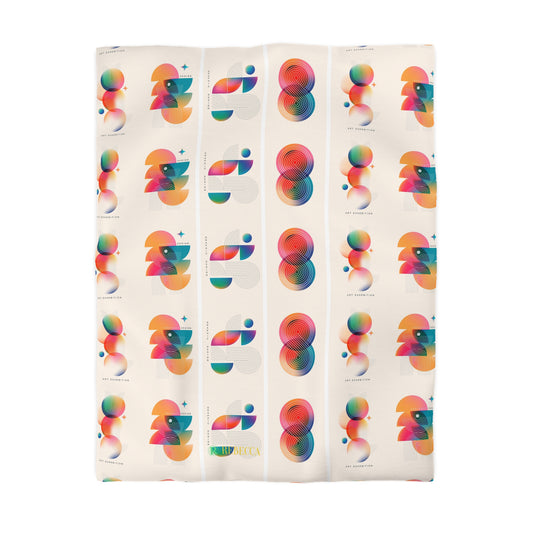 Abstract Colorful Shapes Duvet Cover — Modern Geometric Bedding