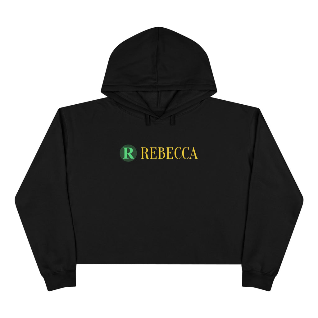 Personalized 'Rebecca' Crop Hoodie — Minimal Initial & Name Design, Casual Everyday Wear
