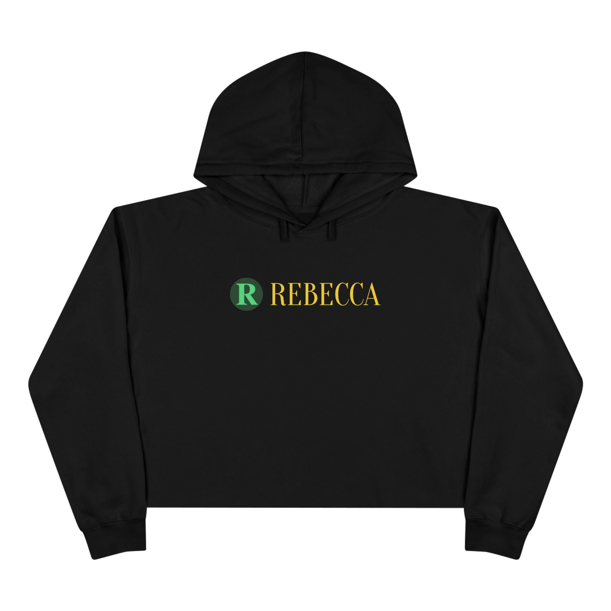 Personalized 'Rebecca' Crop Hoodie — Minimal Initial & Name Design, Casual Everyday Wear