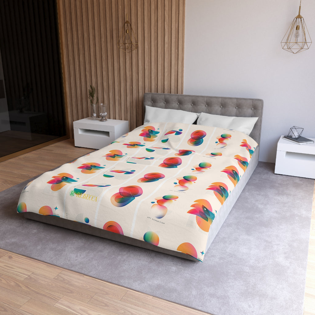 Abstract Colorful Shapes Duvet Cover — Modern Geometric Bedding