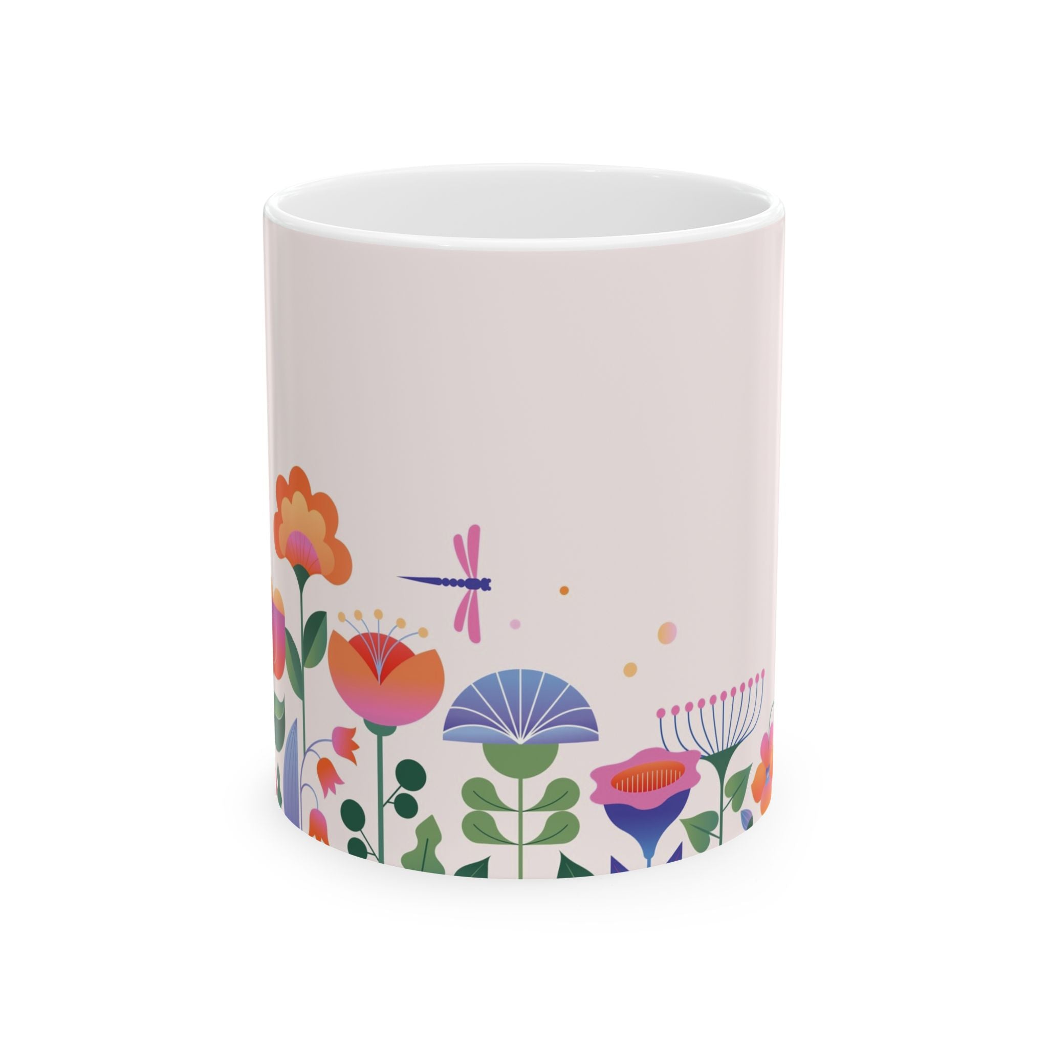 Personalized Floral Ceramic Mug – Custom Name Coffee Cup (11oz & 15oz)