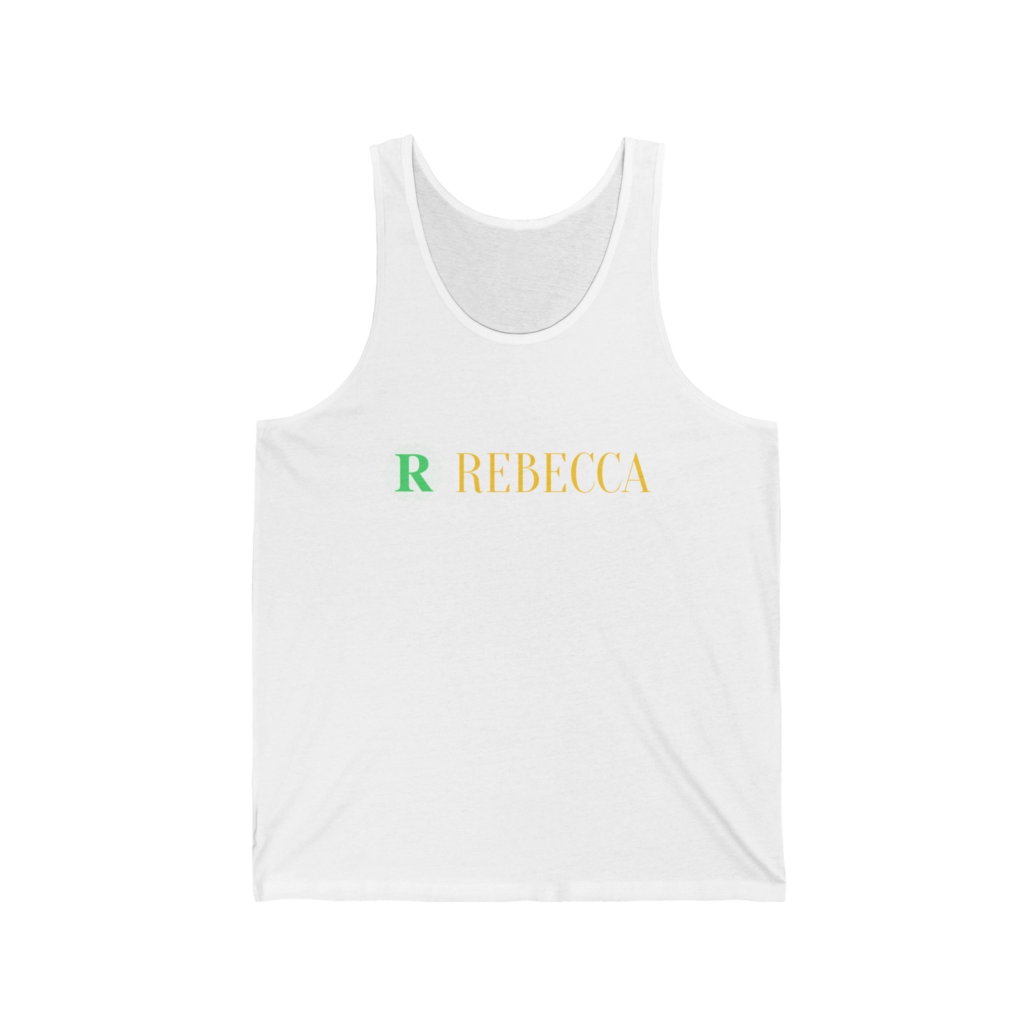 Personalized Name Tank Top — Rebecca Monogram Initial Summer Jersey