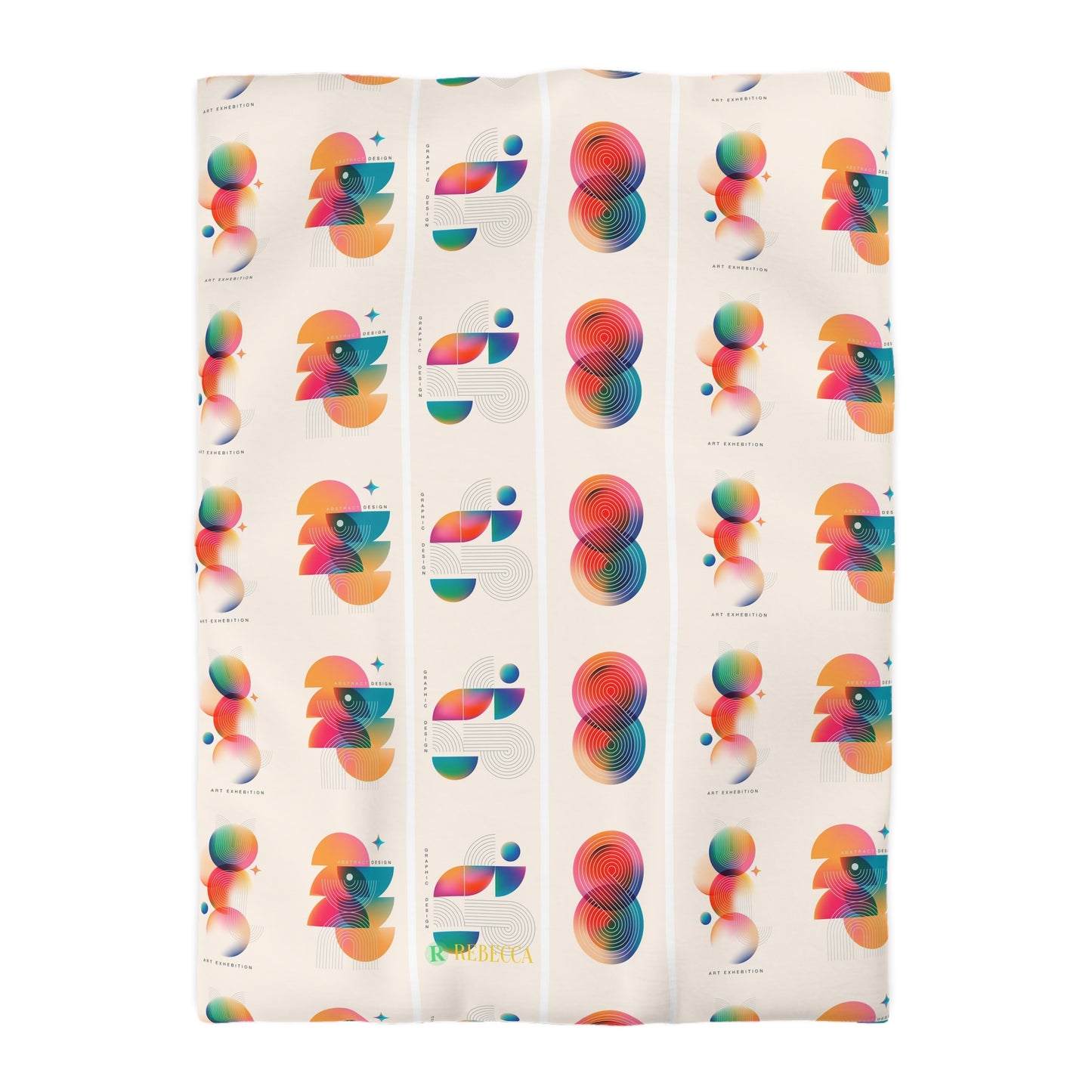 Abstract Colorful Shapes Duvet Cover — Modern Geometric Bedding