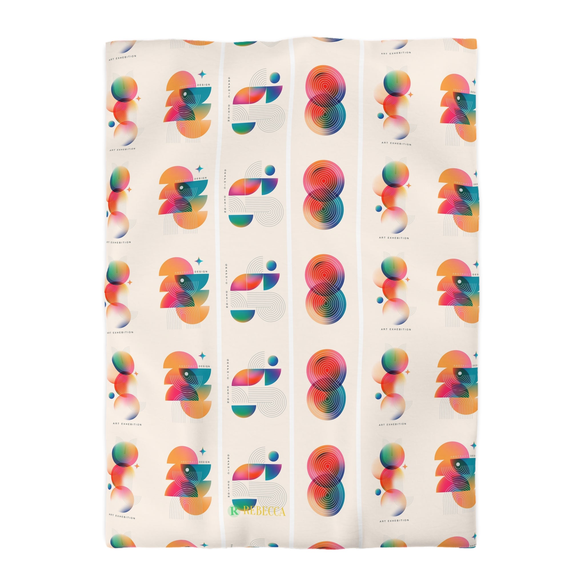 Abstract Colorful Shapes Duvet Cover — Modern Geometric Bedding