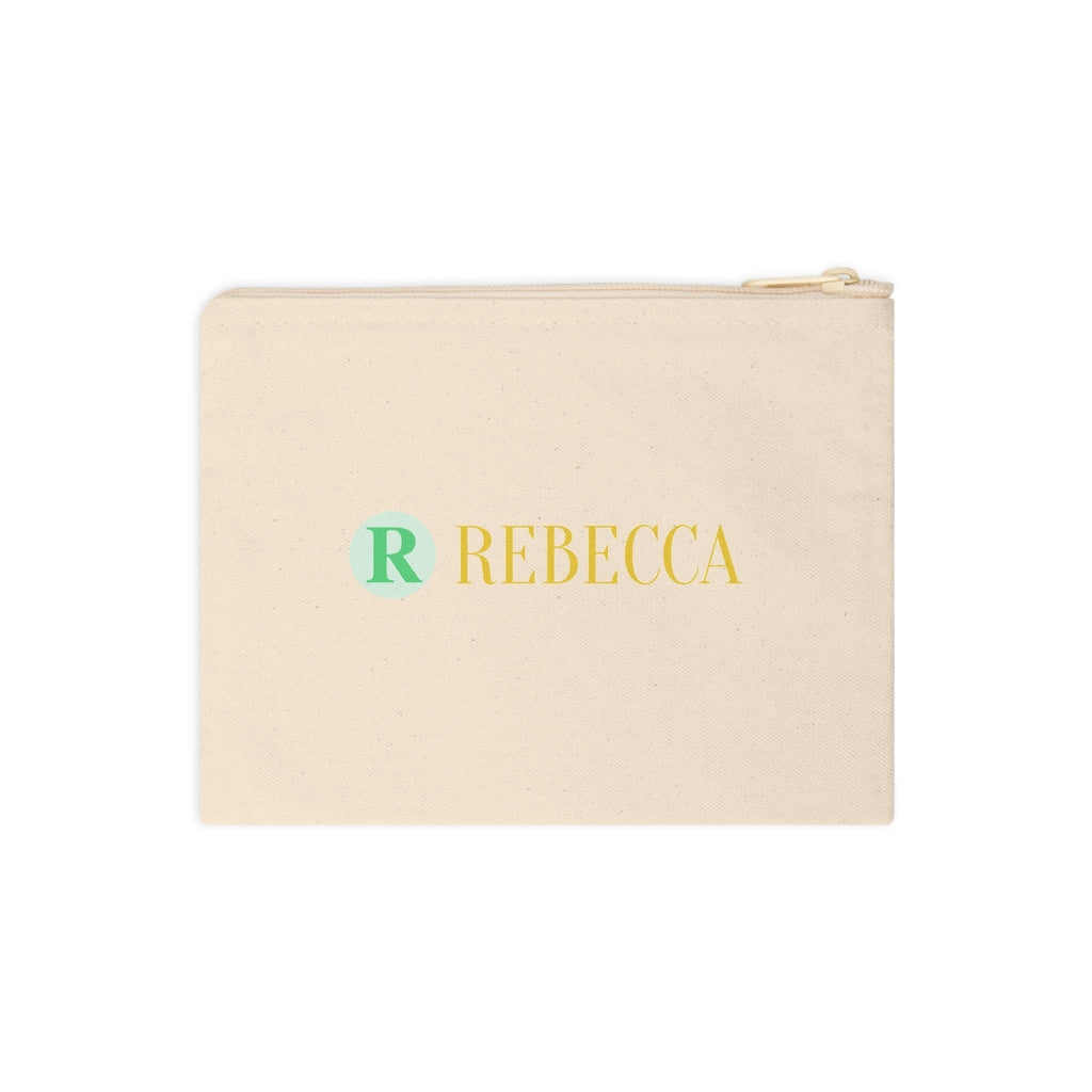 Personalized Rebecca Canvas Zipper Pouch – Monogram 'R' Cosmetic & Accessory Bag