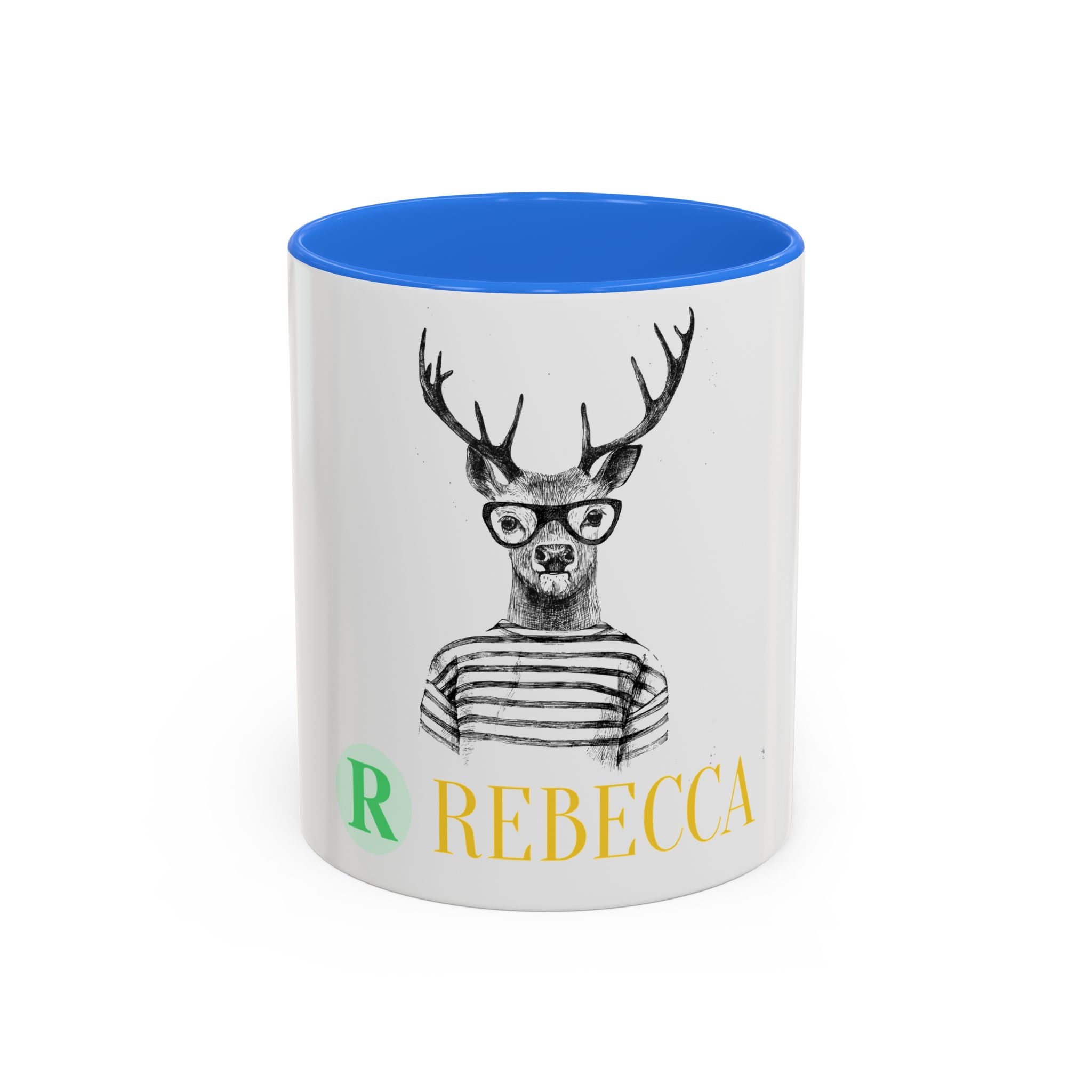 Personalized Deer Head Mug — Custom Name Colorful Ceramic Coffee Cup (11oz/15oz)