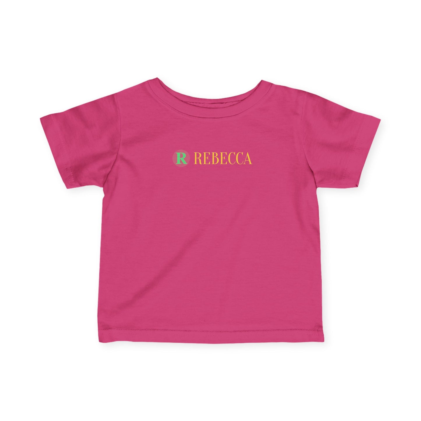 Infant Tee — Pastel Monogram "R Rebecca" Personalized Baby Shirt