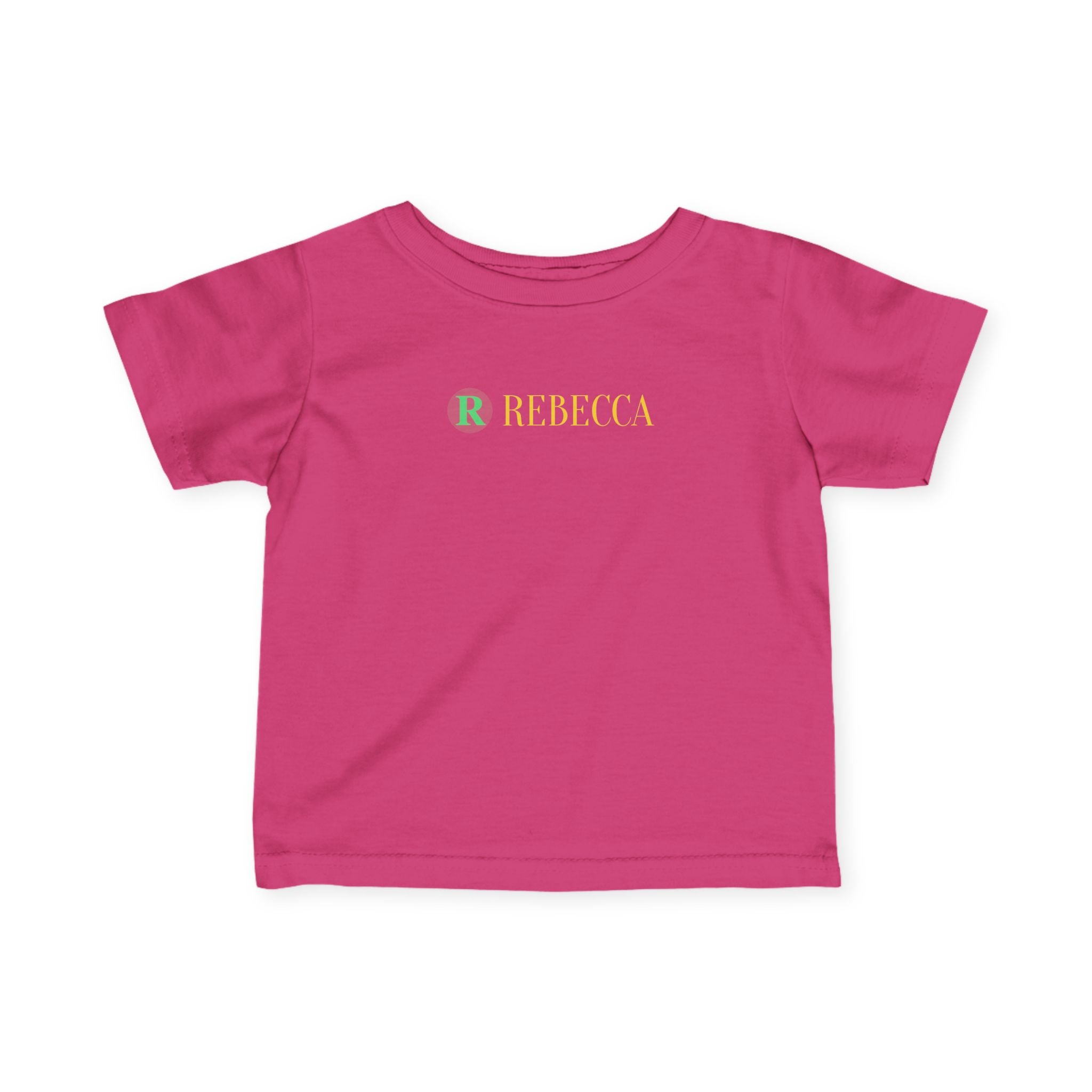 Infant Tee — Pastel Monogram "R Rebecca" Personalized Baby Shirt