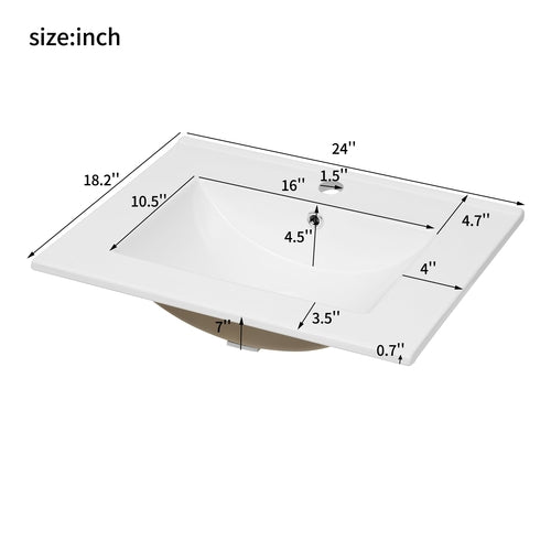 48'' Bathroom Vanity with Ceramic Sink Combo, Modern Freestanding
