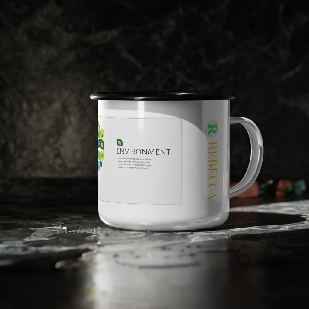 Environment Tree Enamel Camp Cup — Eco-Friendly Camping Mug