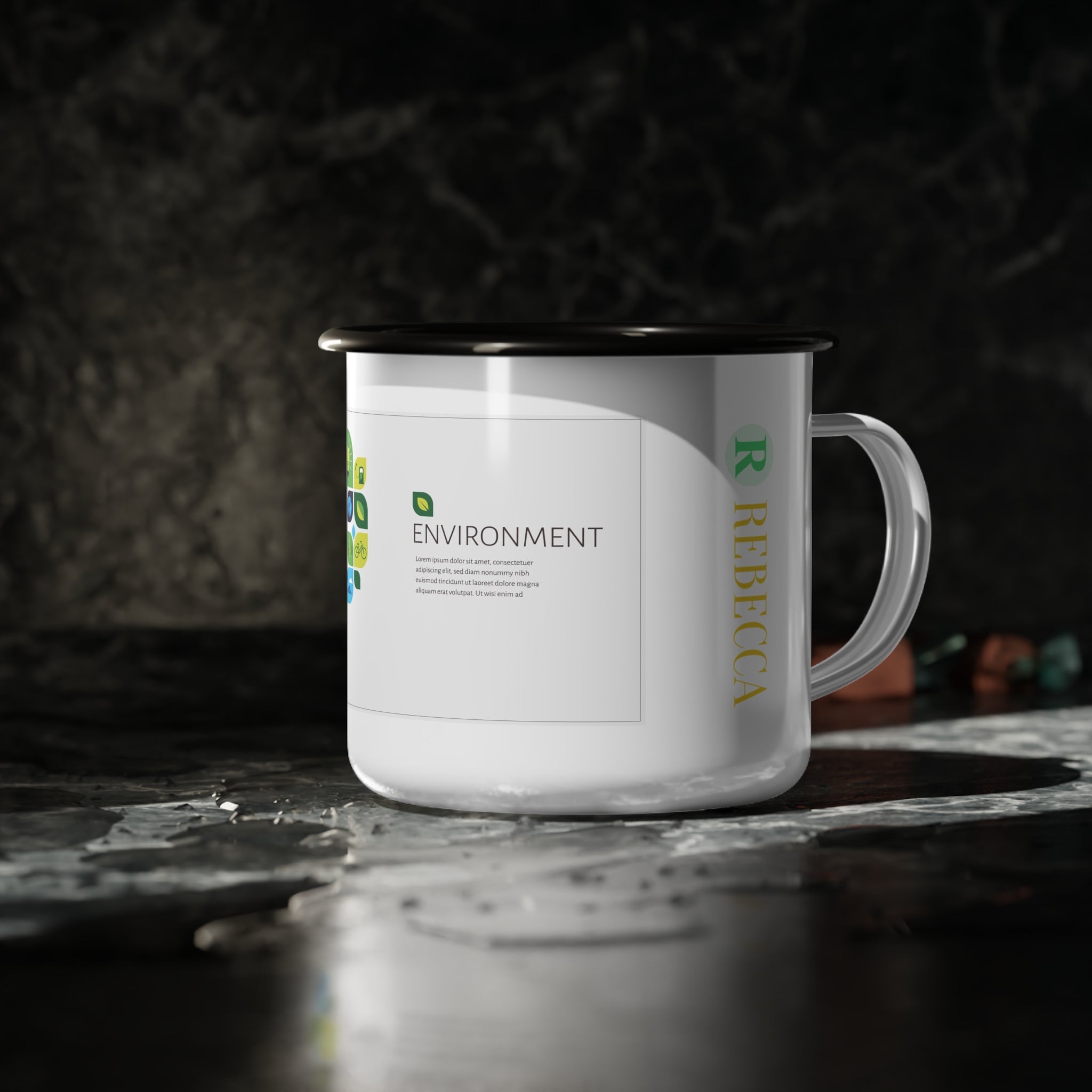 Environment Tree Enamel Camp Cup — Eco-Friendly Camping Mug