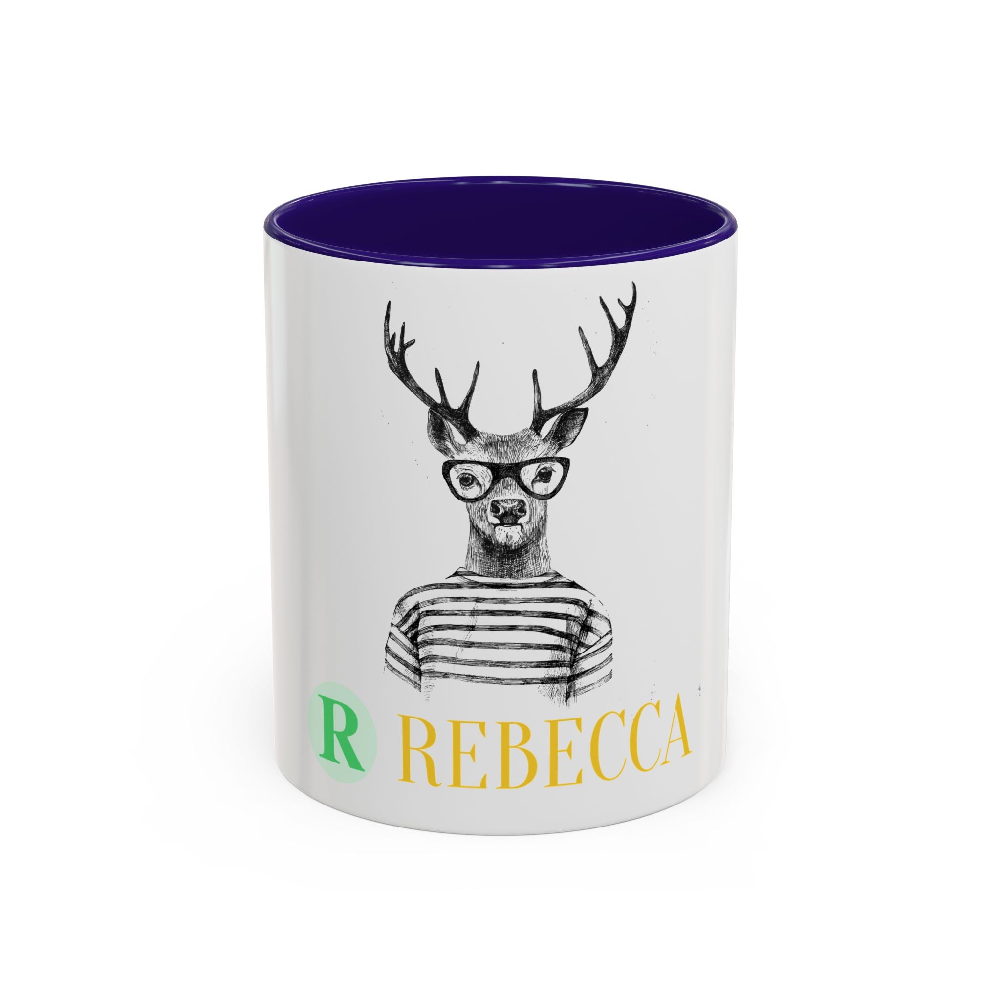 Personalized Deer Head Mug — Custom Name Colorful Ceramic Coffee Cup (11oz/15oz)