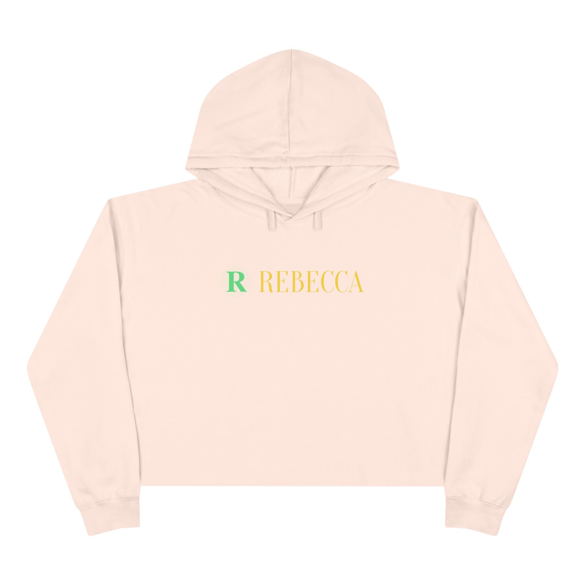 Personalized 'Rebecca' Crop Hoodie — Minimal Initial & Name Design, Casual Everyday Wear
