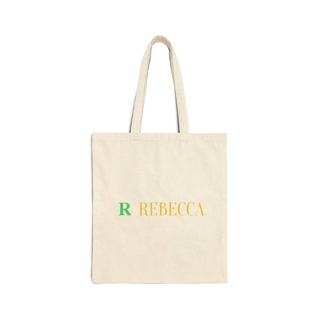 Personalized Rebecca Cotton Tote Bag — Monogram Initial & Name Canvas Shopper