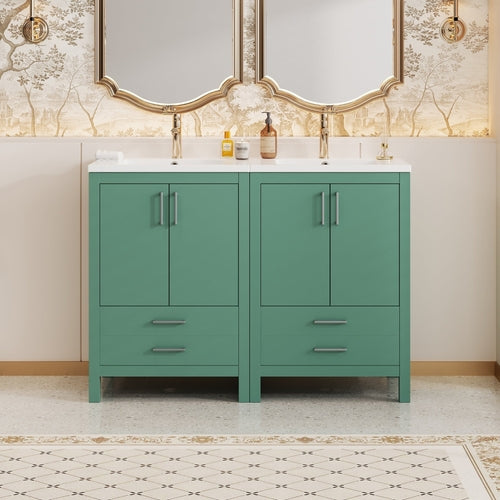 48'' Bathroom Vanity with Ceramic Sink Combo, Modern Freestanding