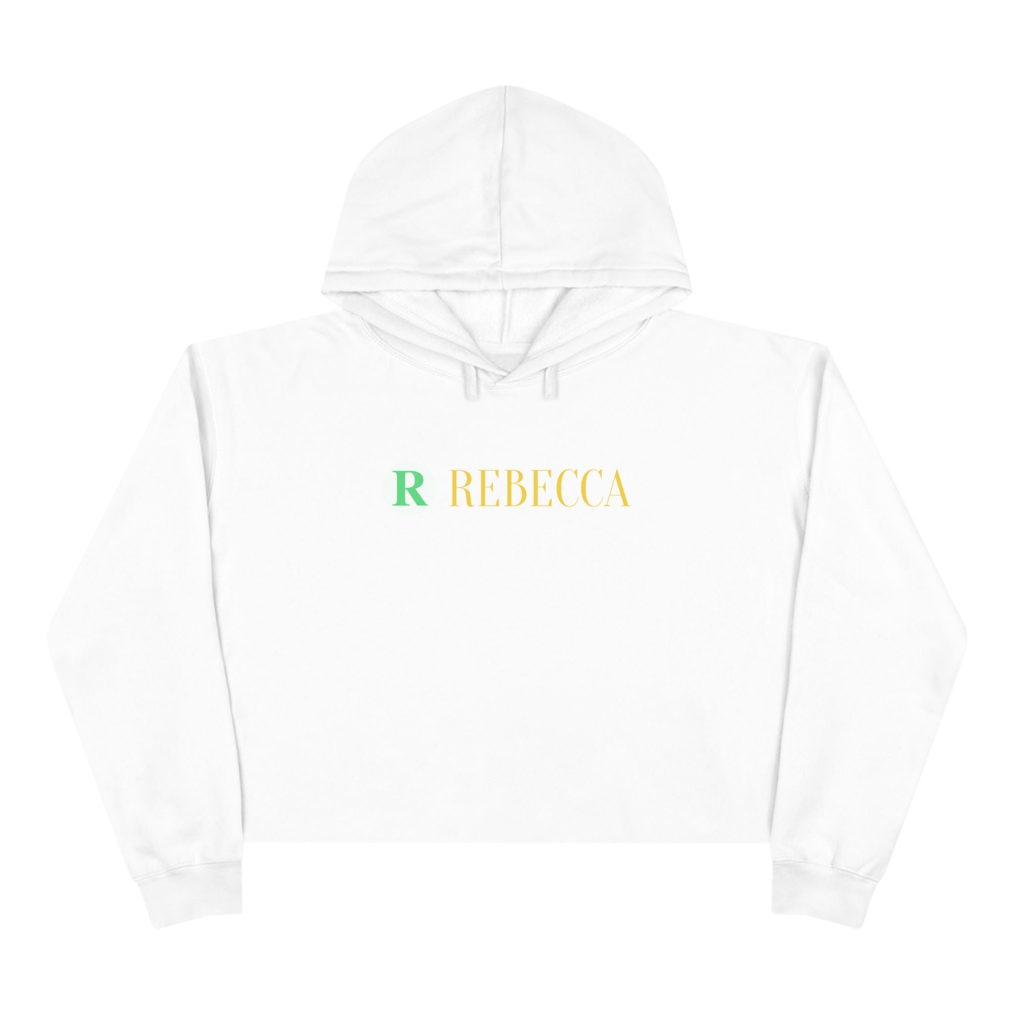 Personalized 'Rebecca' Crop Hoodie — Minimal Initial & Name Design, Casual Everyday Wear