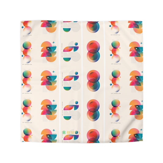 Abstract Colorful Shapes Duvet Cover — Modern Geometric Bedding