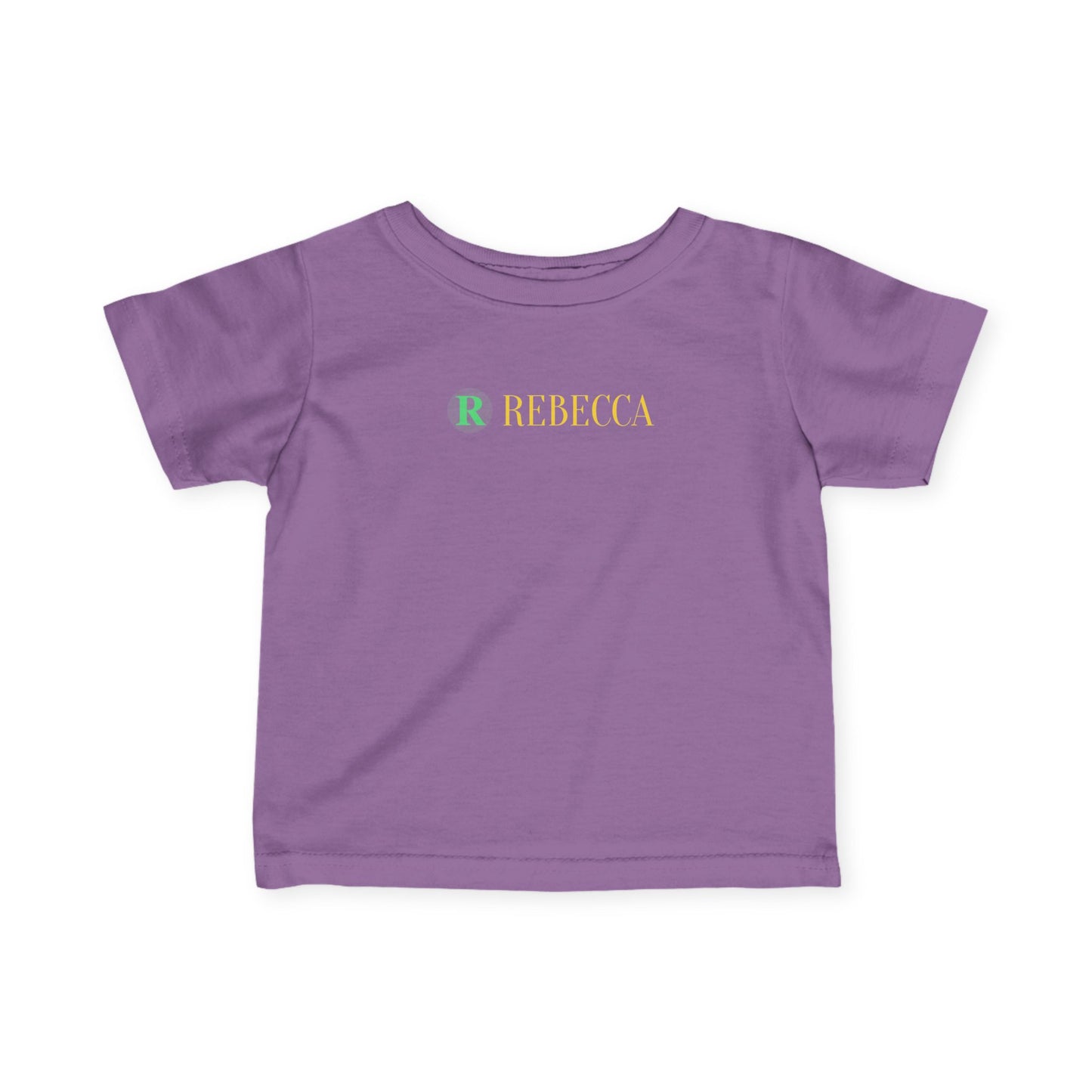Infant Tee — Pastel Monogram "R Rebecca" Personalized Baby Shirt