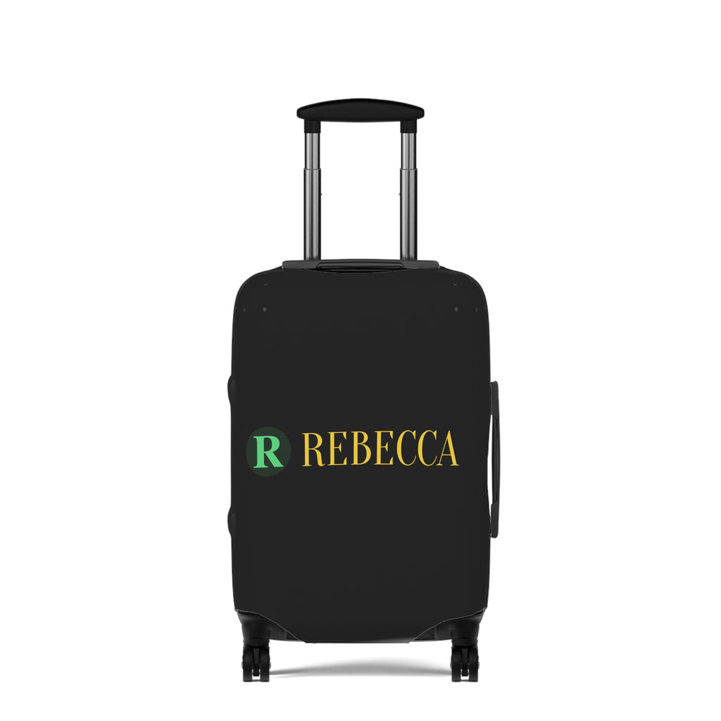 Personalized Rebecca Luggage Cover – Monogrammed Black Suitcase Protector