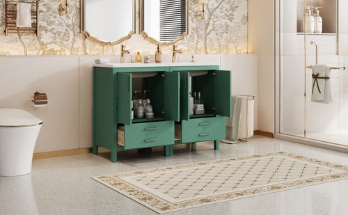 48'' Bathroom Vanity with Ceramic Sink Combo, Modern Freestanding