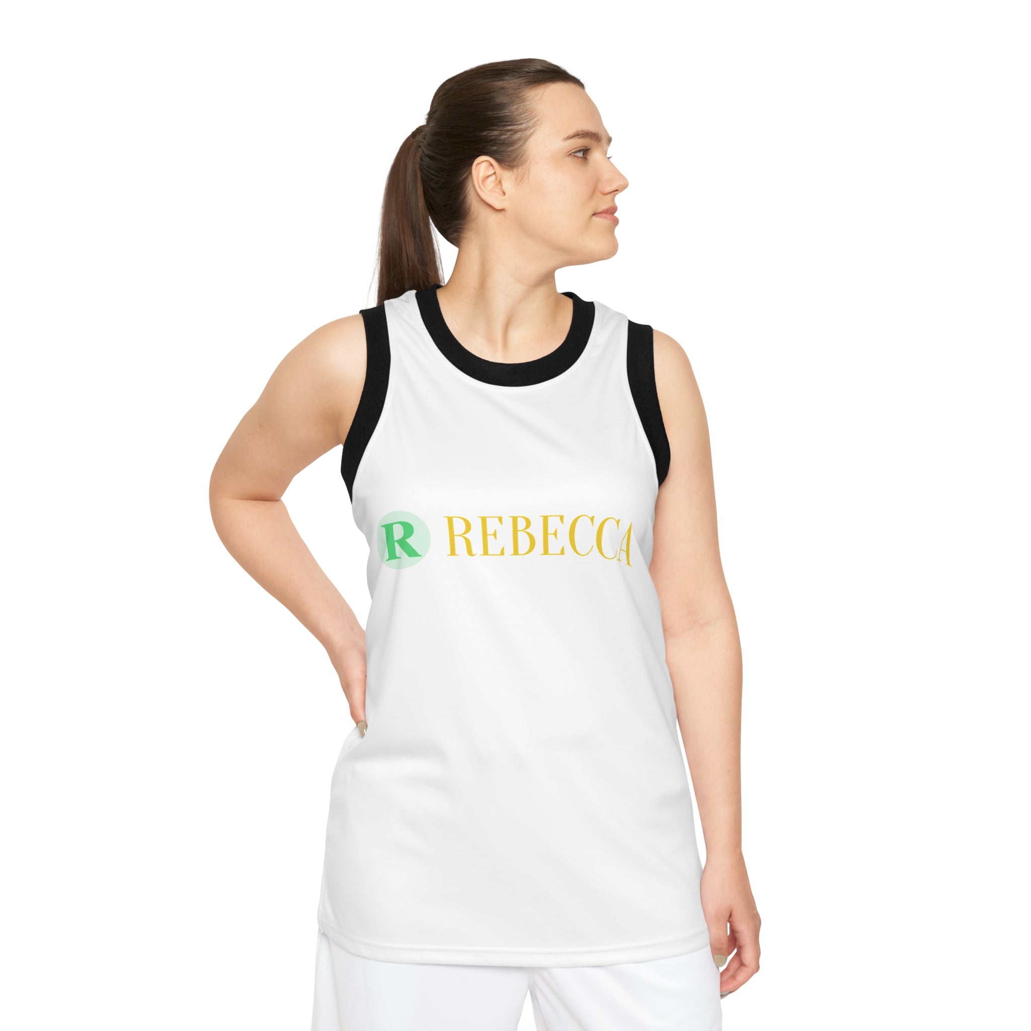 Personalized Basketball Jersey — 'Rebecca' Name & Initial Sports Tank
