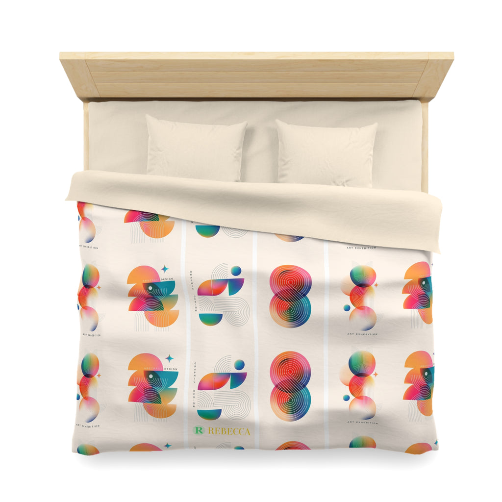 Abstract Colorful Shapes Duvet Cover — Modern Geometric Bedding