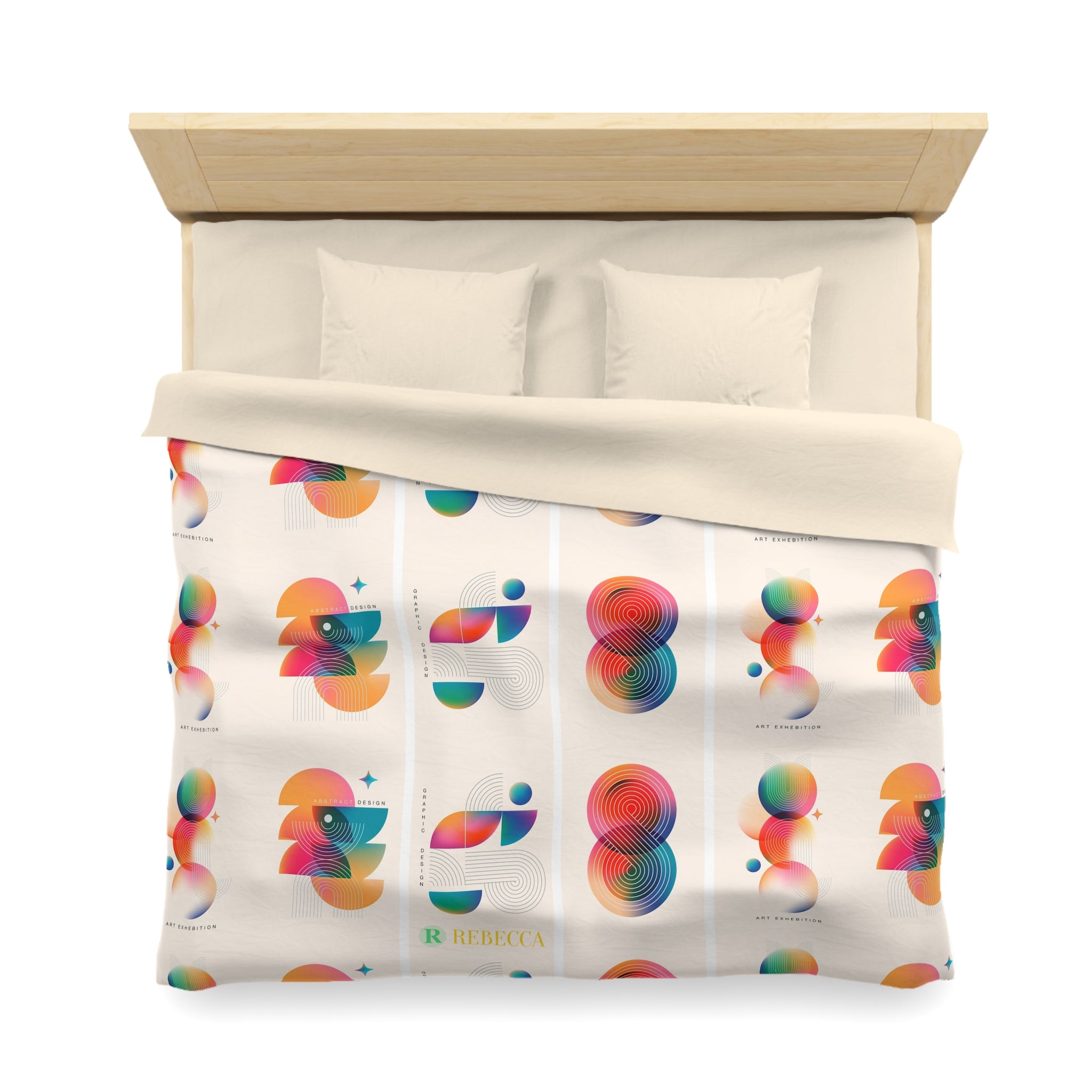 Abstract Colorful Shapes Duvet Cover — Modern Geometric Bedding