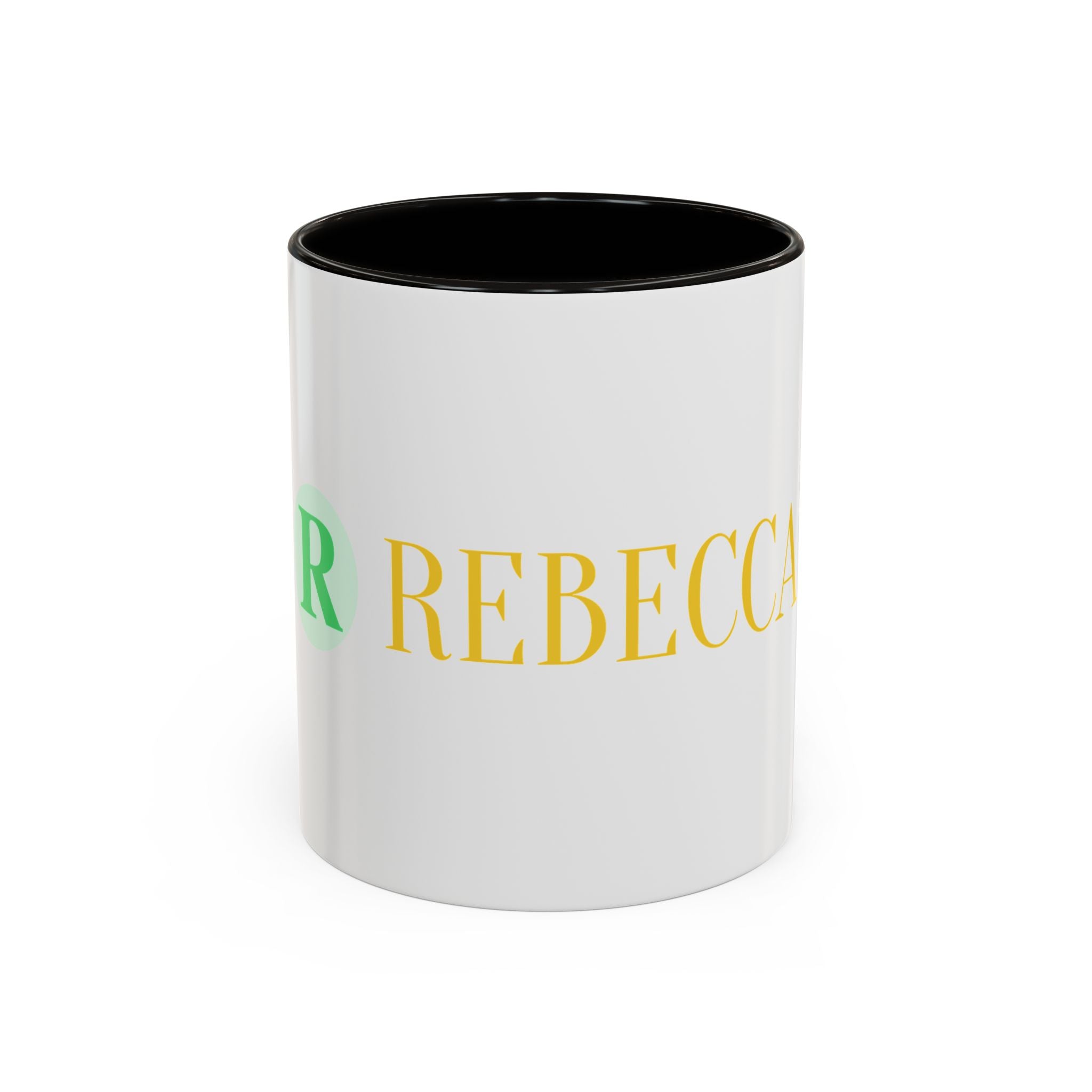 Personalized Name Coffee Mug — Colorful Rebecca Design (11oz & 15oz)