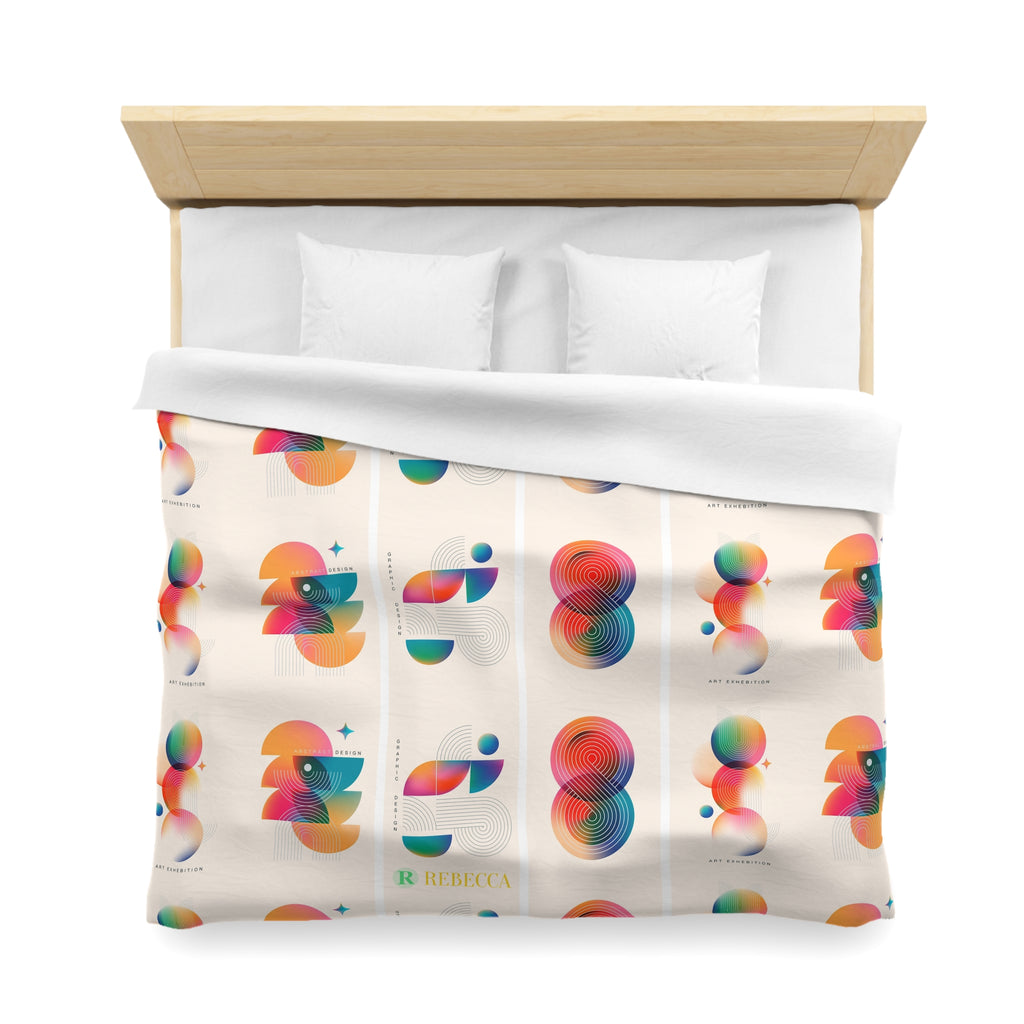 Abstract Colorful Shapes Duvet Cover — Modern Geometric Bedding