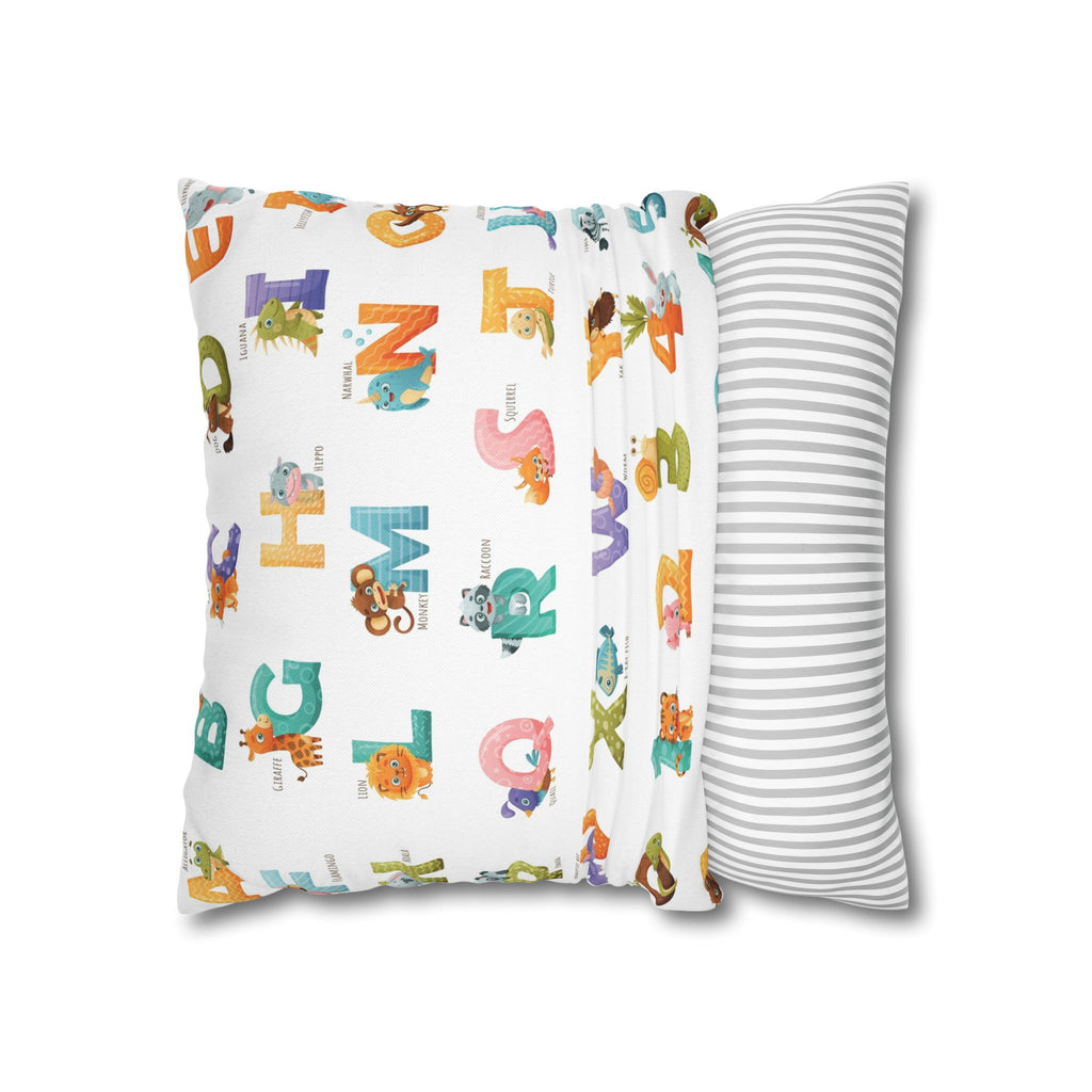 Alphabet Animal Kids Pillowcase – Colorful ABC & Numbers Nursery Cushion Cover