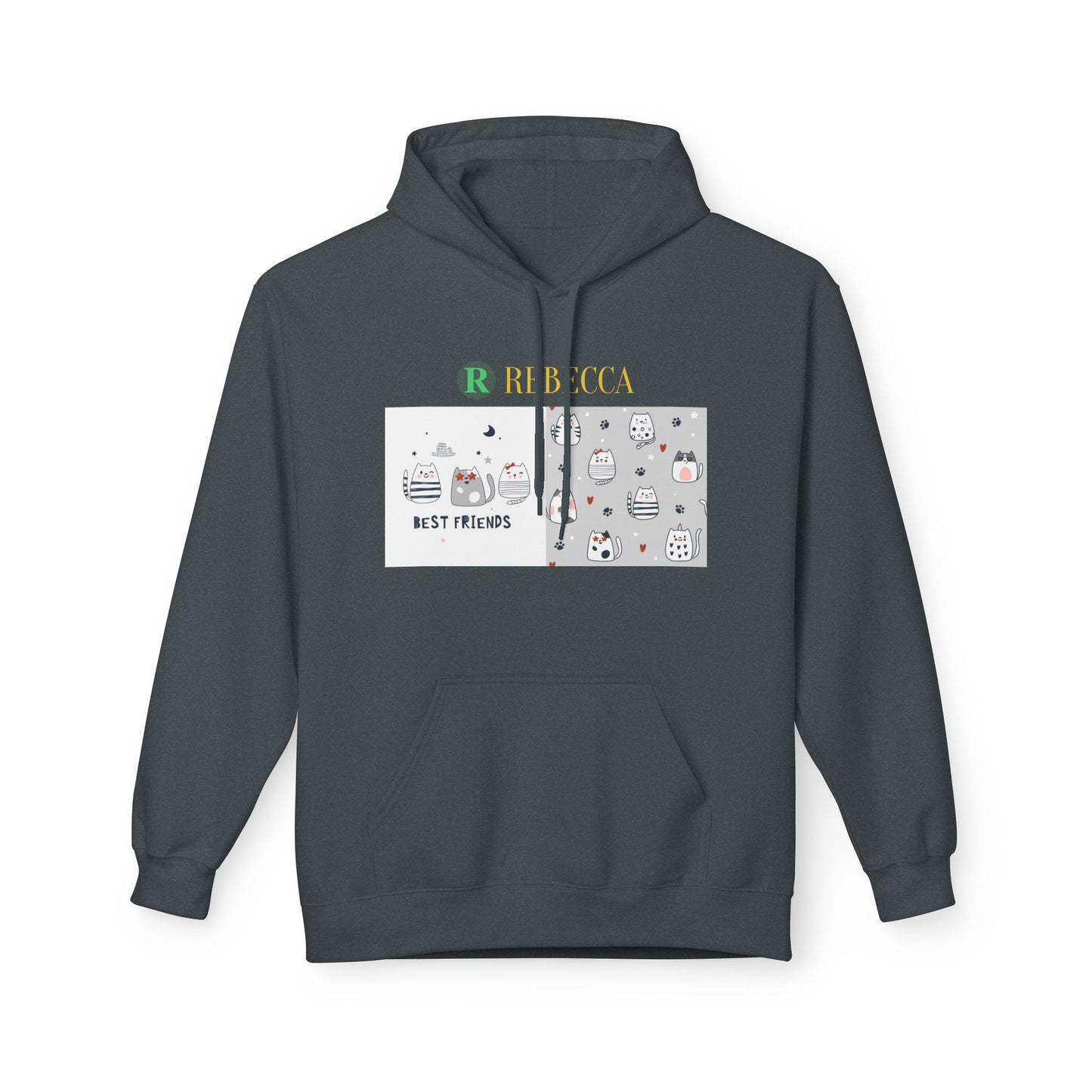 Best Friends Kawaii Cat Hoodie — Cute Cartoon Cat & Cupcake Graphic