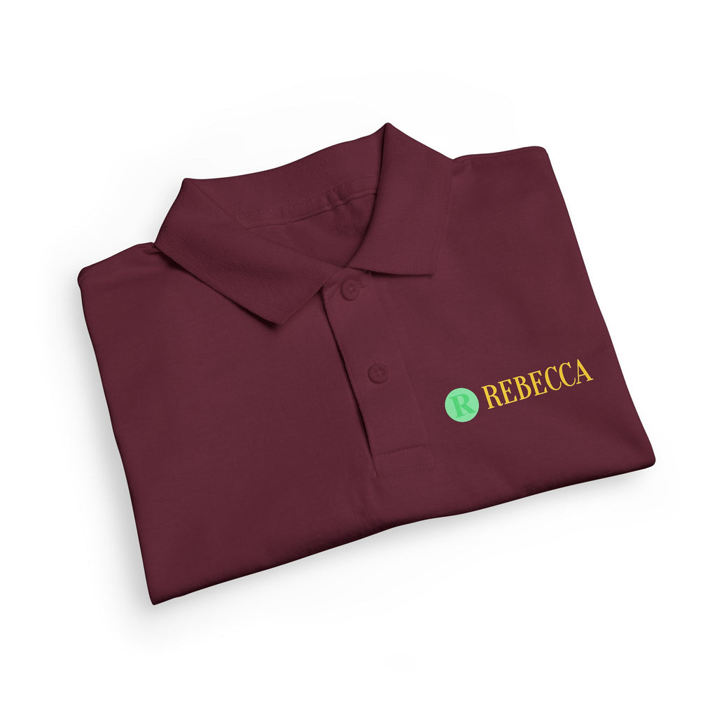 Youth Polo — Personalized ‘Rebecca’ Green Smiley Logo