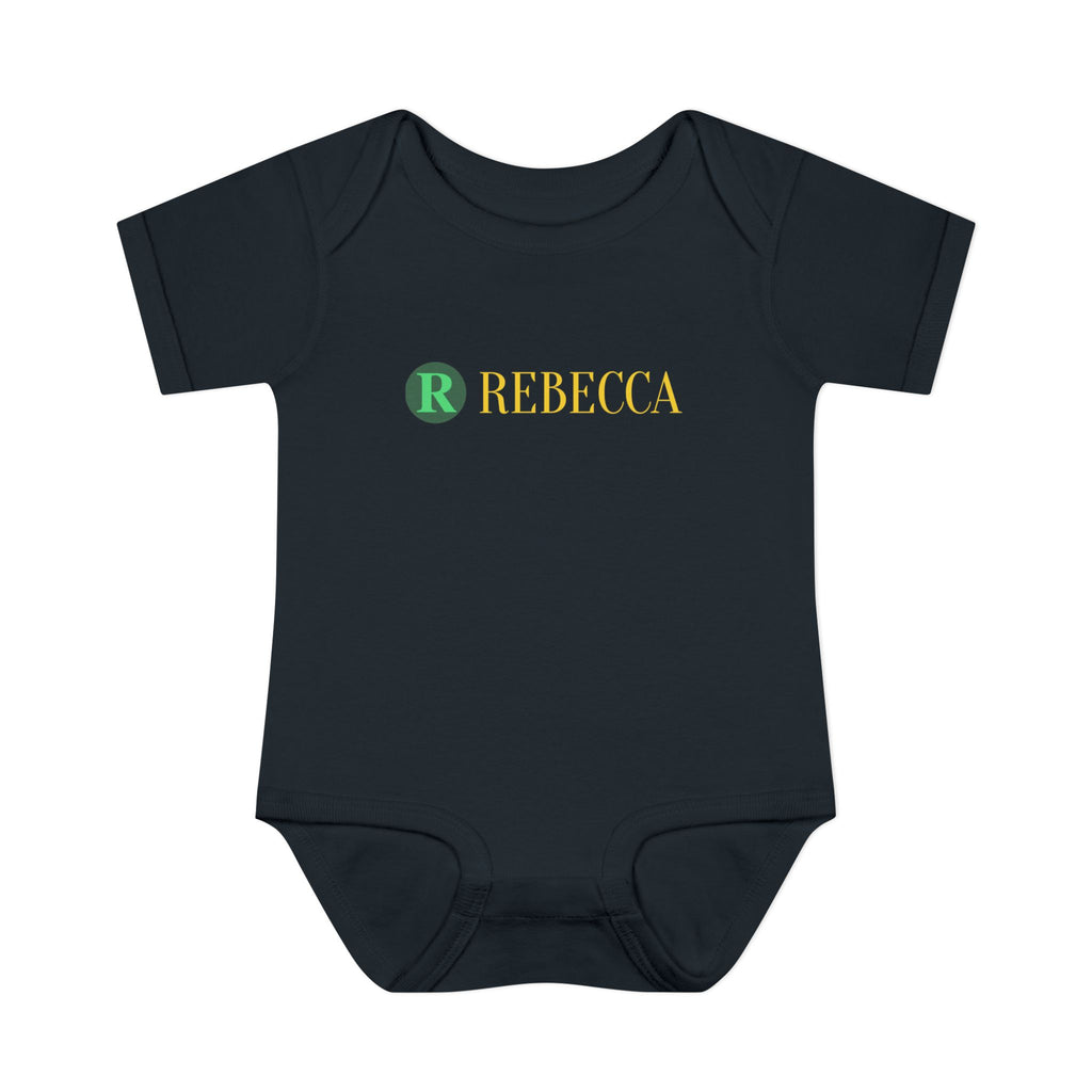 Personalized Infant Bodysuit - Monogram "R Rebecca" Baby Onesie, Newborn Gift