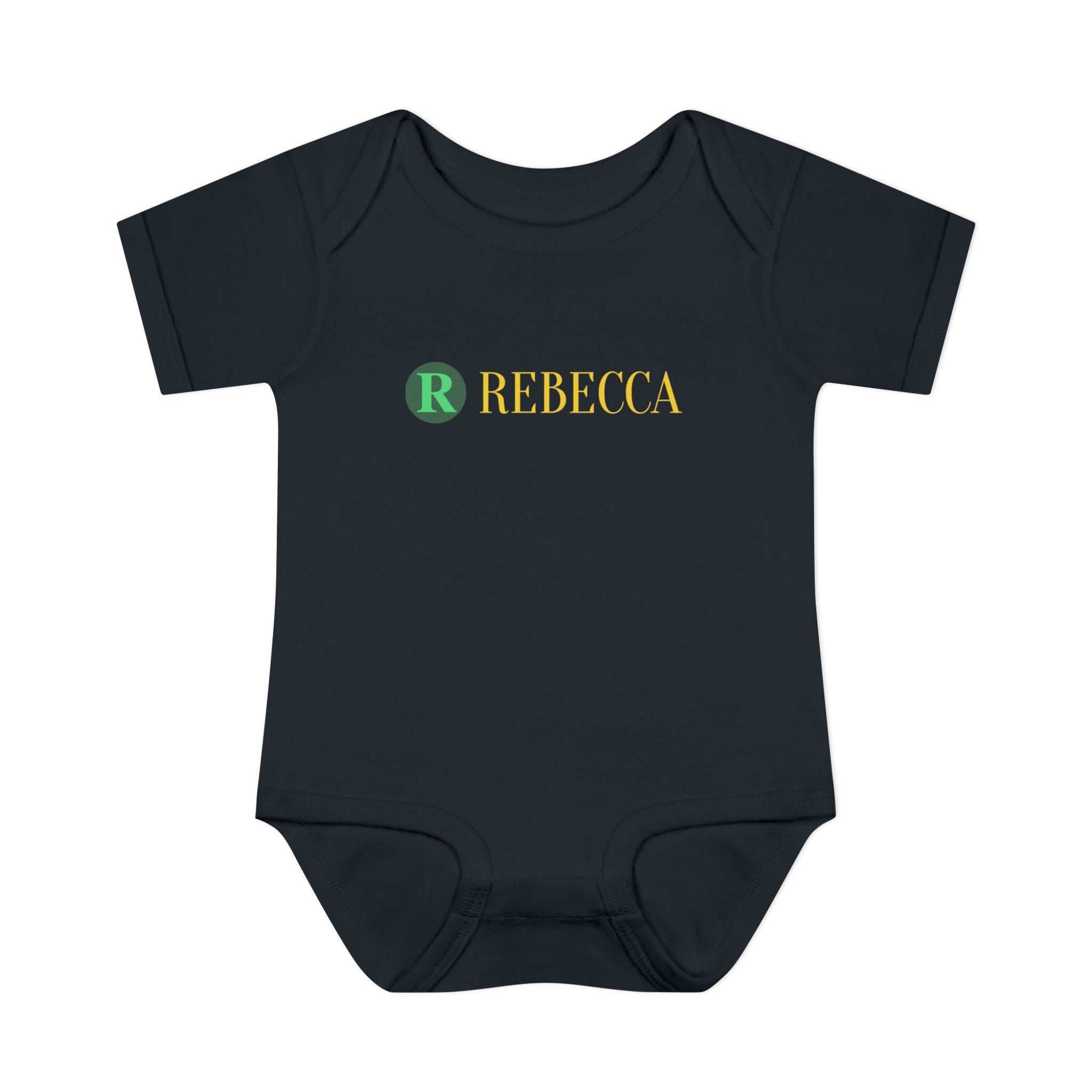 Personalized Infant Bodysuit - Monogram "R Rebecca" Baby Onesie, Newborn Gift