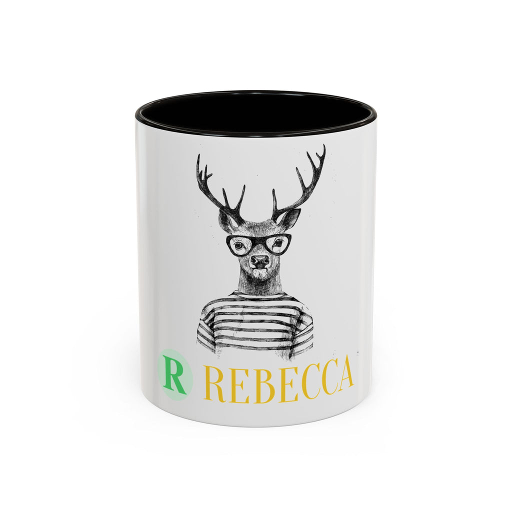 Personalized Deer Head Mug — Custom Name Colorful Ceramic Coffee Cup (11oz/15oz)