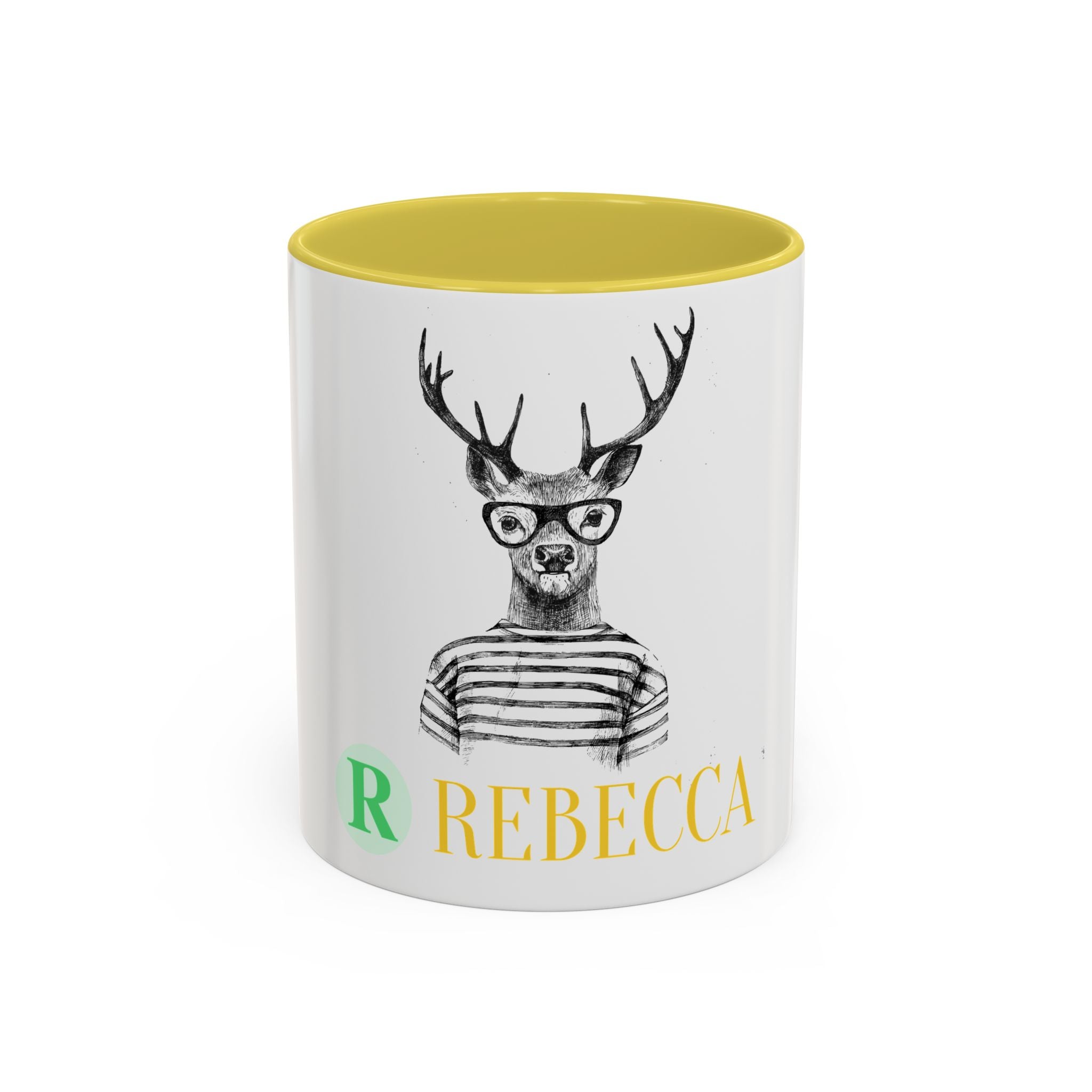 Personalized Deer Head Mug — Custom Name Colorful Ceramic Coffee Cup (11oz/15oz)