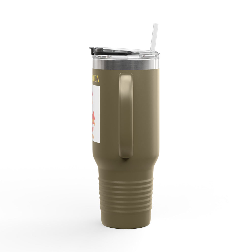 40oz Insulated Travel Mug — Cute Santa Christmas Design