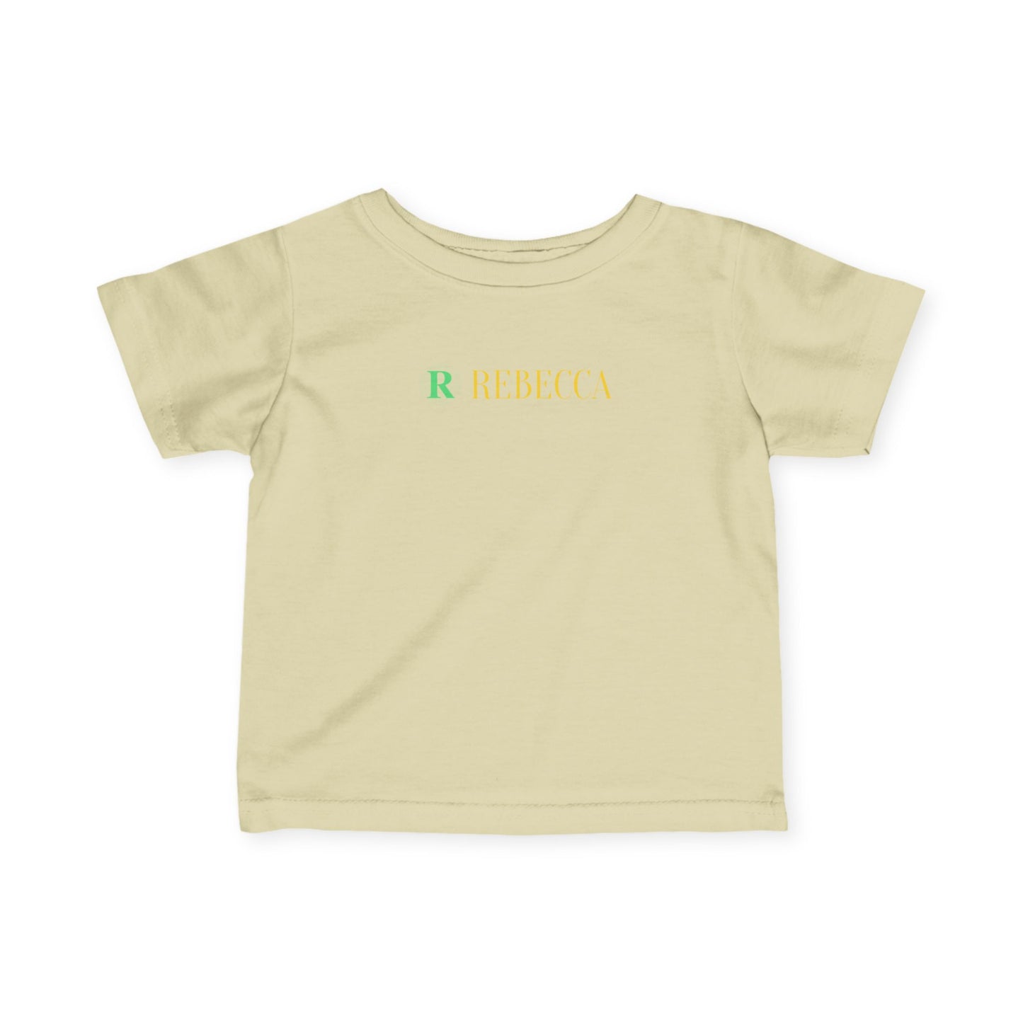 Infant Tee — Pastel Monogram "R Rebecca" Personalized Baby Shirt