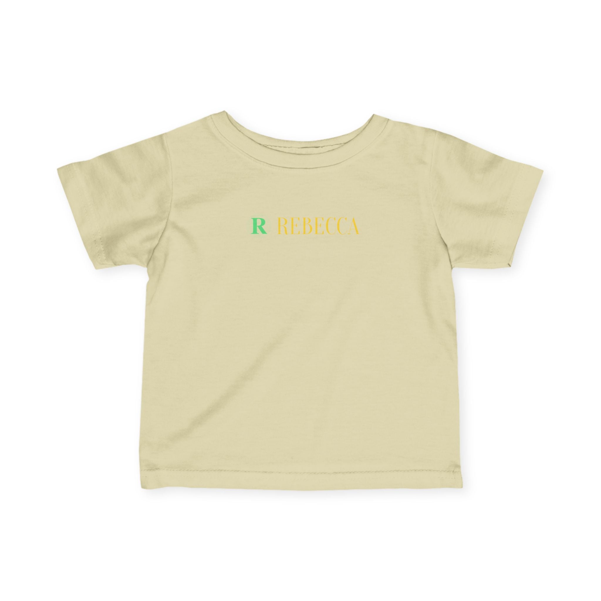 Infant Tee — Pastel Monogram "R Rebecca" Personalized Baby Shirt