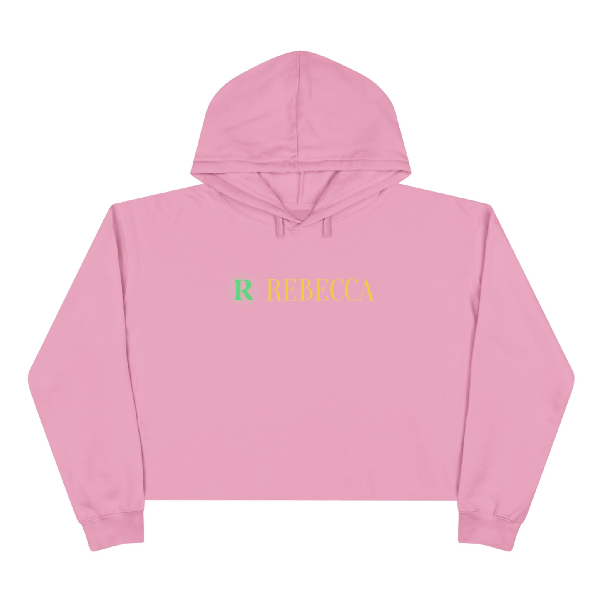 Personalized 'Rebecca' Crop Hoodie — Minimal Initial & Name Design, Casual Everyday Wear